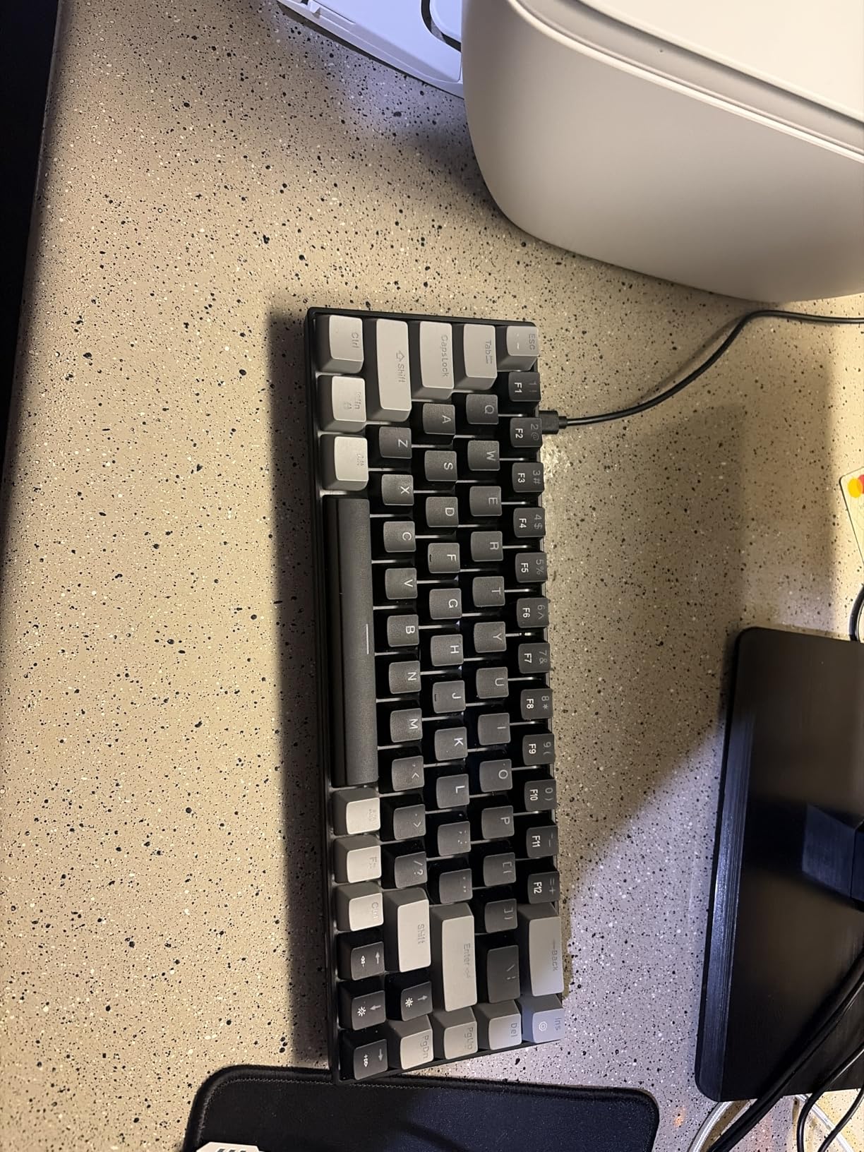 MageGee Portable 60% Mechanical Gaming Keyboard, MK-Box LED Backlit Compact 68 Keys Mini Wired Office Keyboard with Red Switch for Windows Laptop PC Mac - Black/Grey customer photo 1