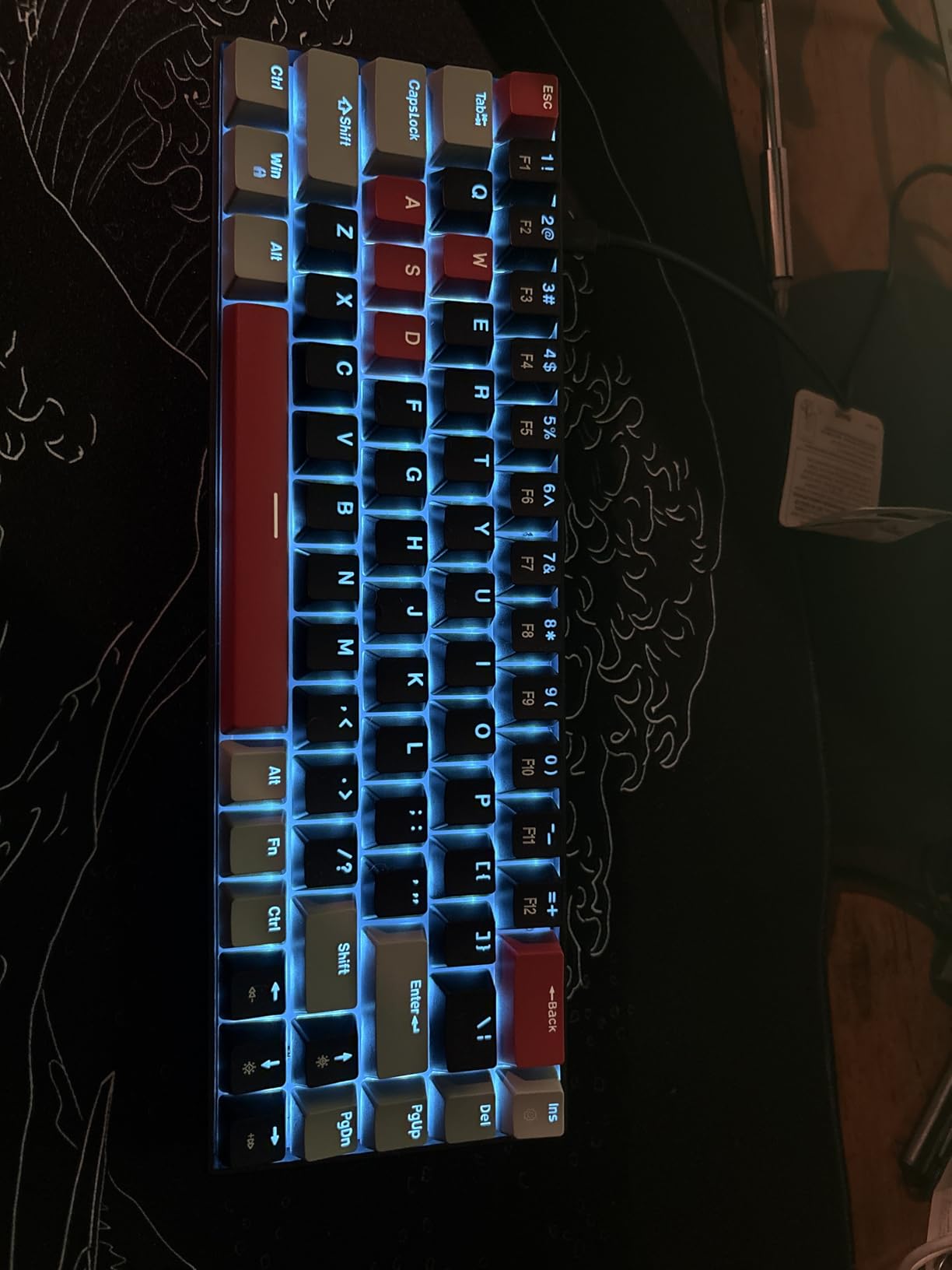 MageGee Portable 60% Mechanical Gaming Keyboard, MK-Box LED Backlit Compact 68 Keys Mini Wired Office Keyboard with Red Switch for Windows Laptop PC Mac - Black/Grey customer photo 2