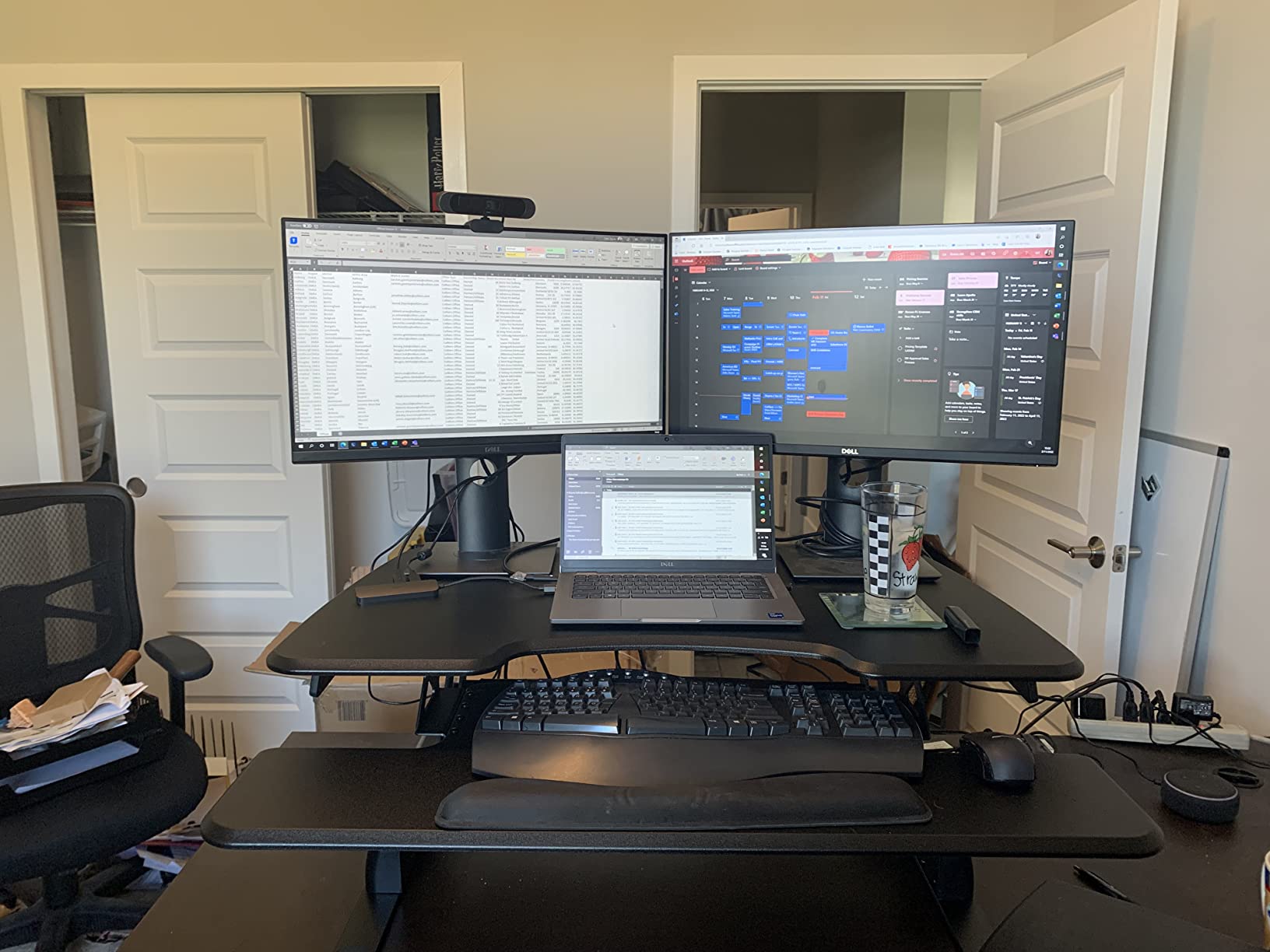 Vari - VariDesk Essential 36 - Two-Tier Standing Desk Converter for Monitor & Accessories - Height Adjustable Sit Stand Desk - Fully Assembled Monitor Riser for Home Office - 36