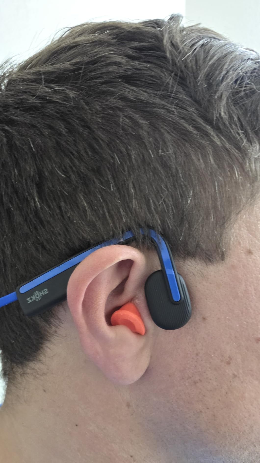 SHOKZ OpenMove - Open-Ear Bluetooth Sport Headphones, Bone Conduction Wireless Earphones, Sweatproof for Running and Workouts, with Sticker Pack, Grey customer photo 2