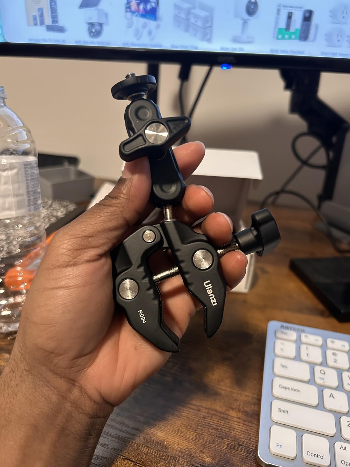 ULANZI Super Clamp Camera Clamp Mount Monitor 360° Ballhead Magic Arm Double Ball Head Adapter with 1/4