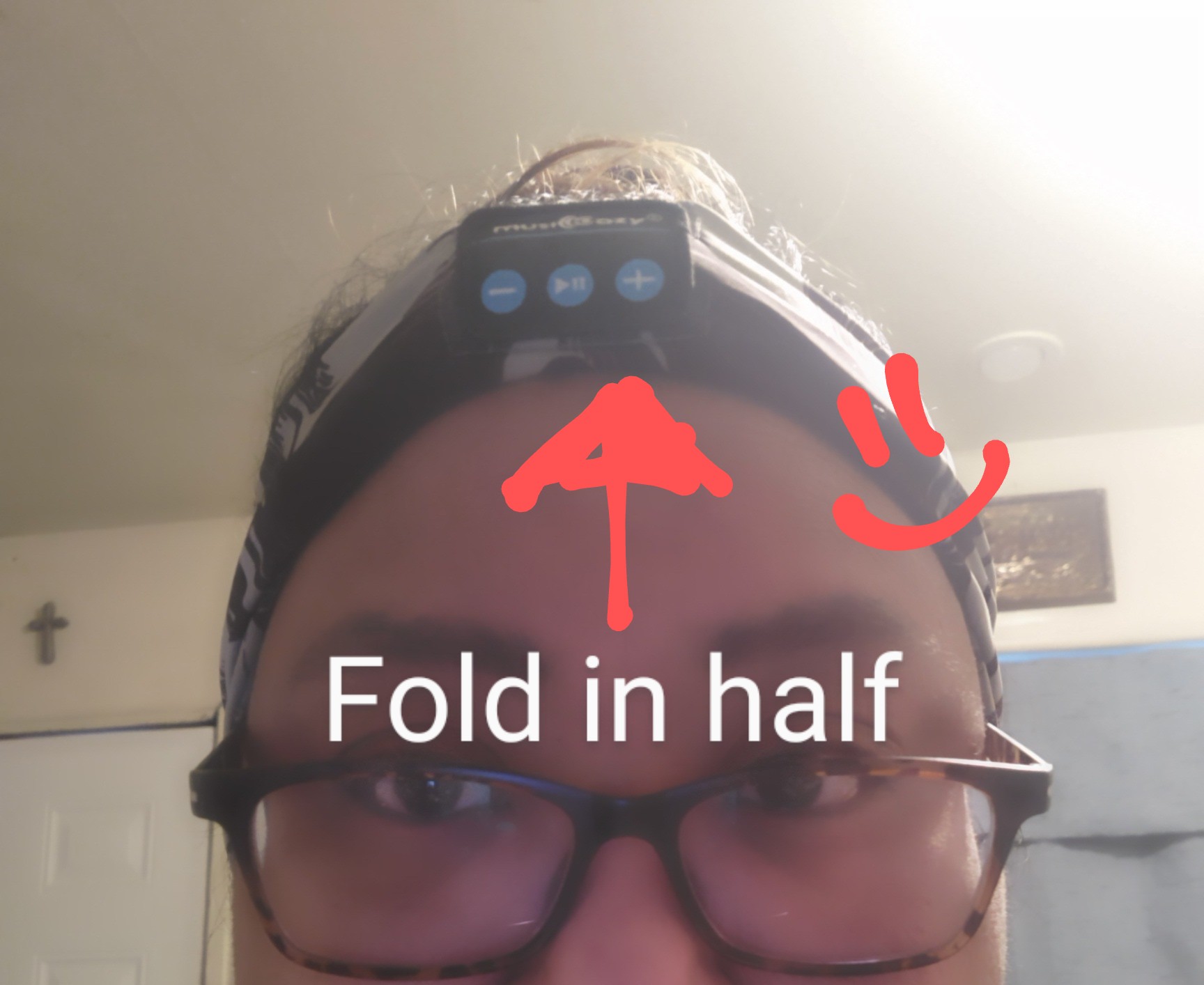 MUSICOZY Sleep Headphones Bluetooth 5.4 Headband, Sports Wireless Earphones Sweat Resistant Earbuds Sleeping Headphone with Ultra-Thin HD Stereo Speaker for Workout Running Cool Gadgets Unique Gifts customer photo 1