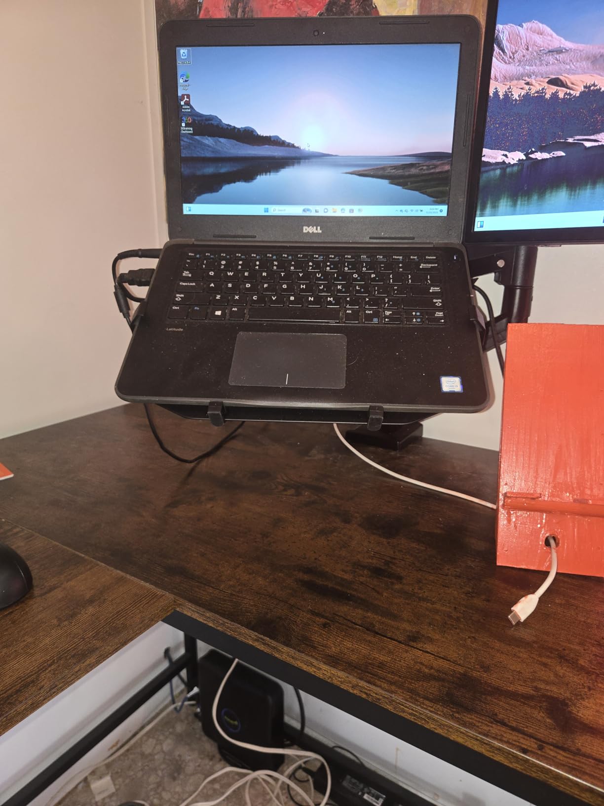 WALI Triple Arm Laptop and Dual Monitor Desk Mount for 17