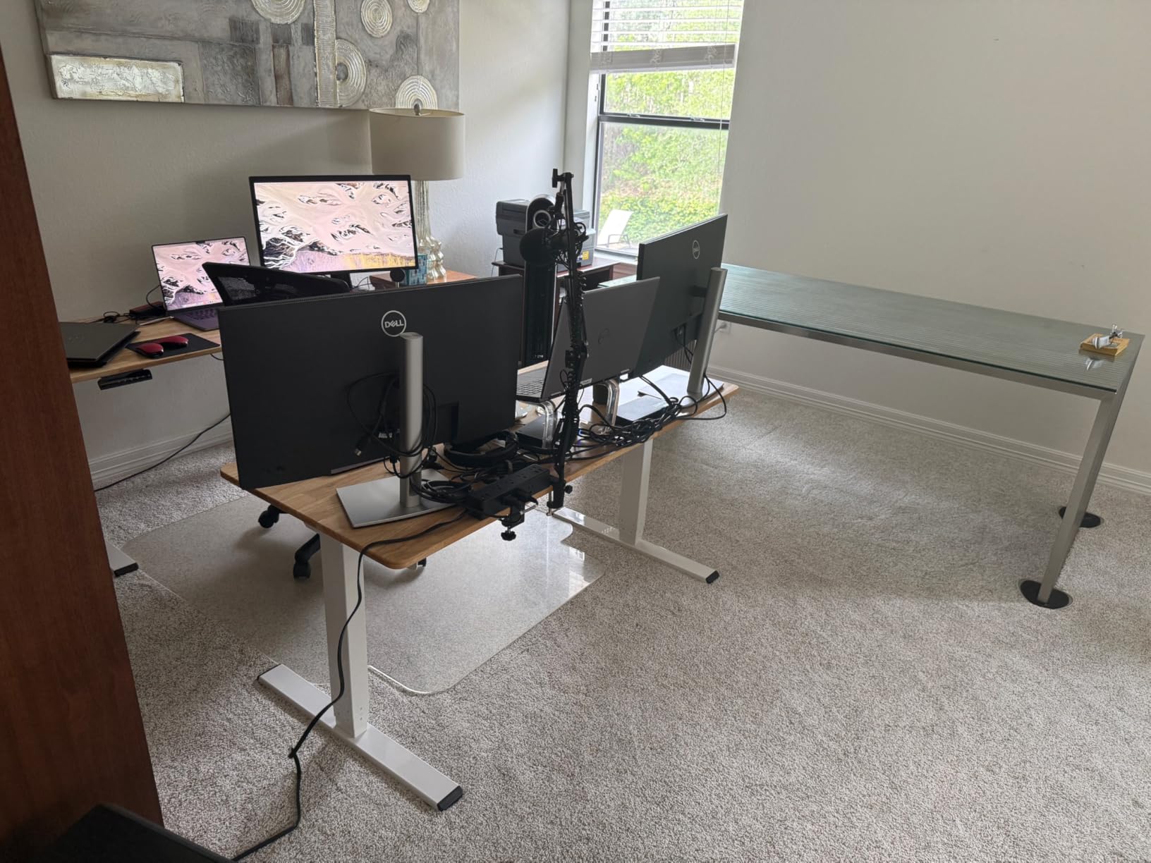 FlexiSpot E6 Bamboo 3-Stage Dual Motor 72 x 30 Electric Standing Desk, Solid Bamboo Desktop & Black Frame customer photo 1