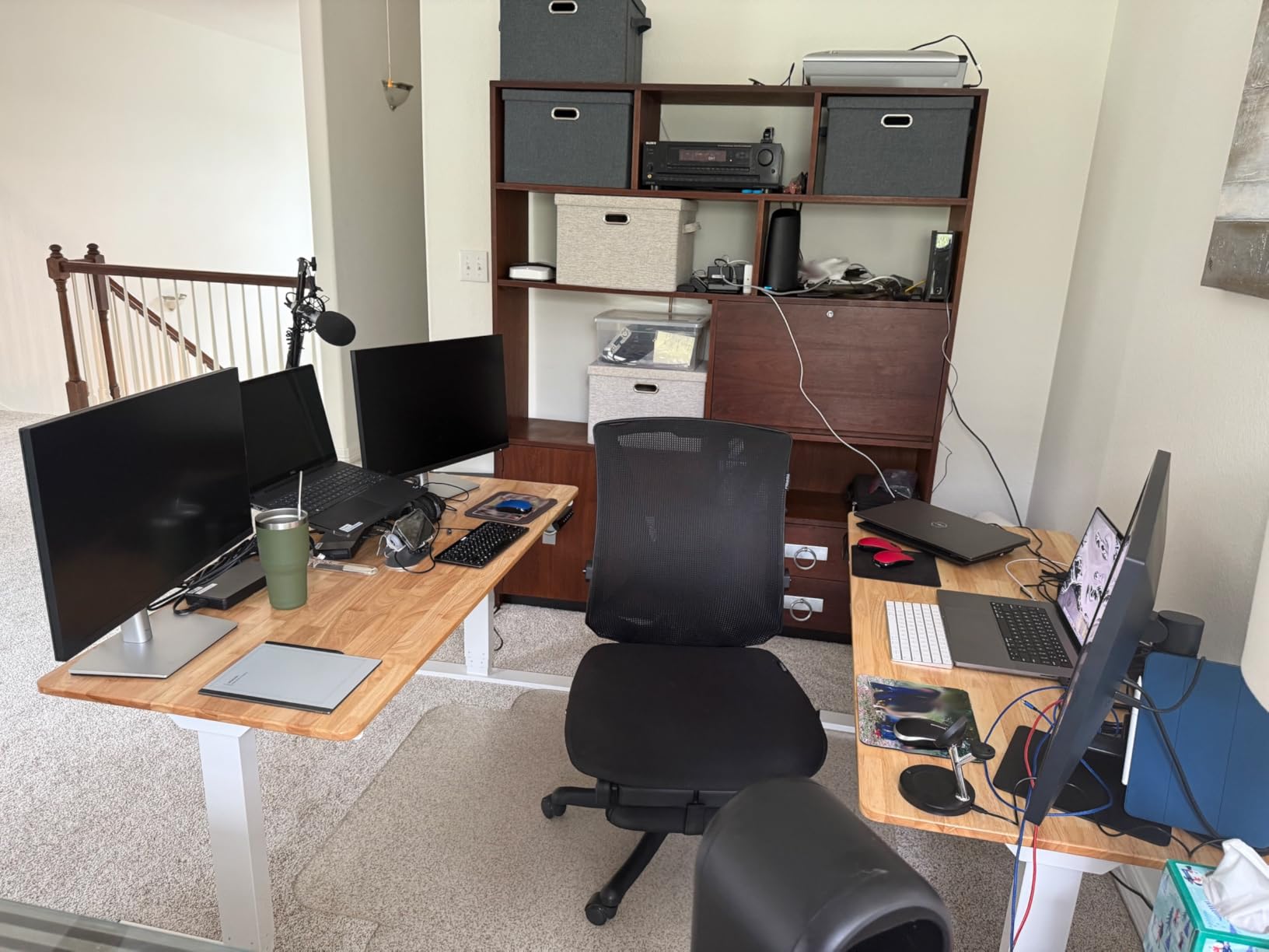 FlexiSpot E6 Bamboo 3-Stage Dual Motor 72 x 30 Electric Standing Desk, Solid Bamboo Desktop & Black Frame customer photo 2