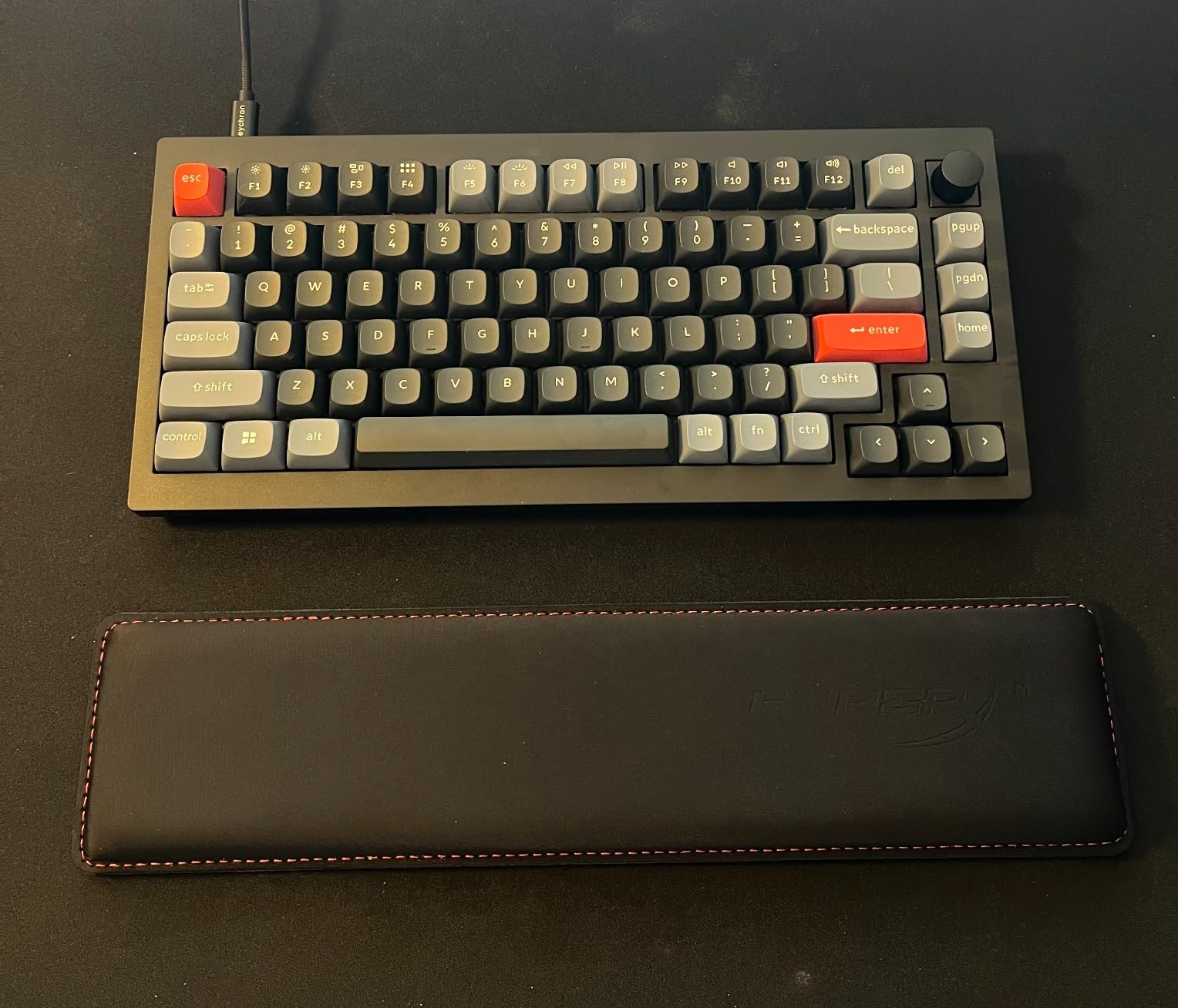 Keychron V1 75% Wired Mechanical Keyboard, QMK/VIA Programmable, Hot-swappable K Pro Brown Switches, Compatible with Mac Windows Linux - Carbon Black customer photo 1