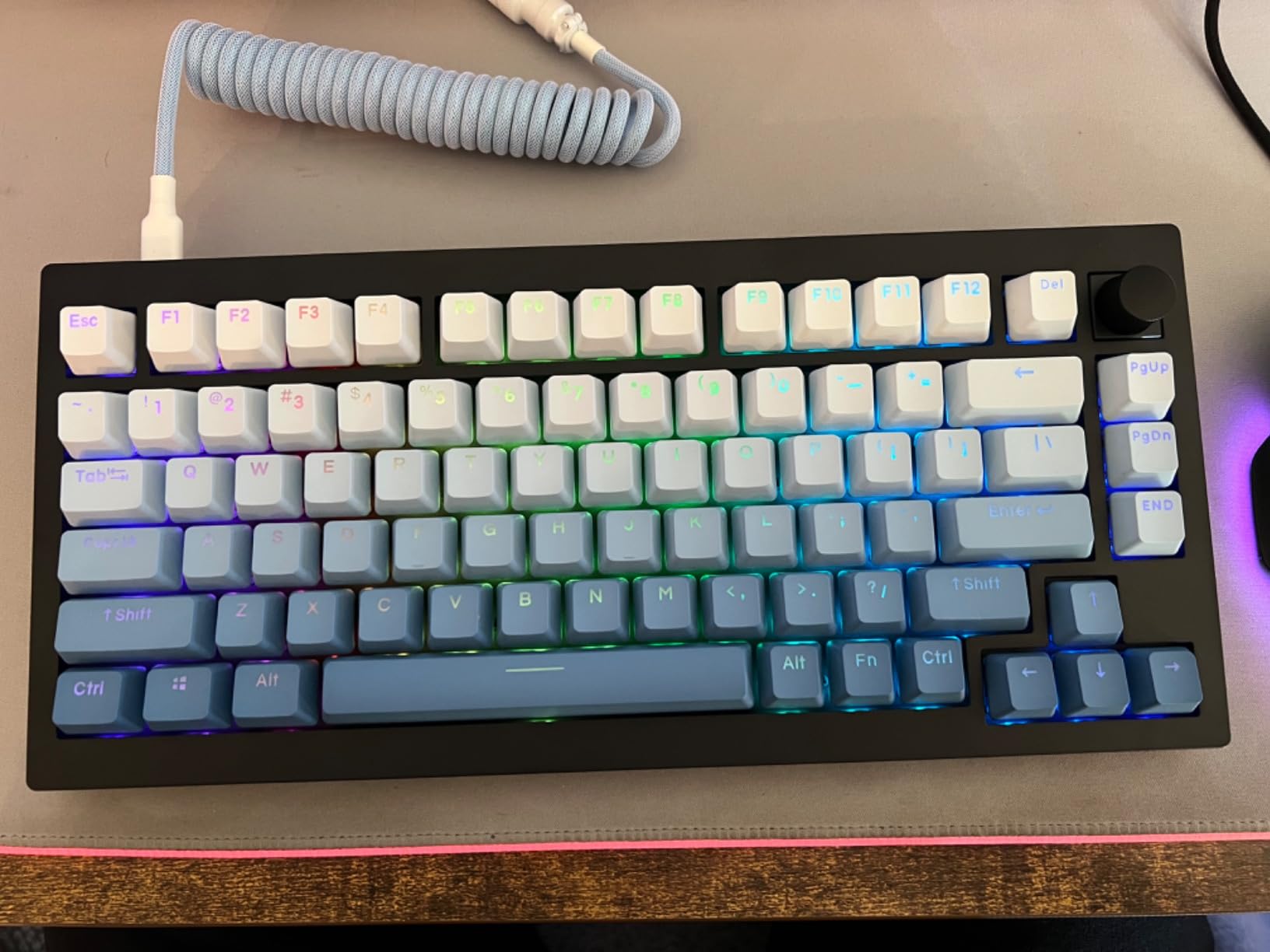 Keychron V1 75% Wired Mechanical Keyboard, QMK/VIA Programmable, Hot-swappable K Pro Brown Switches, Compatible with Mac Windows Linux - Carbon Black customer photo 2