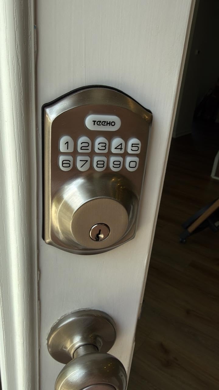 TEEHO TE001 Keyless Entry Door Lock with Keypad - Smart Deadbolt Lock for Front Door with 2 Keys - Auto Lock - Easy Installation - Satin Nickel customer photo 2