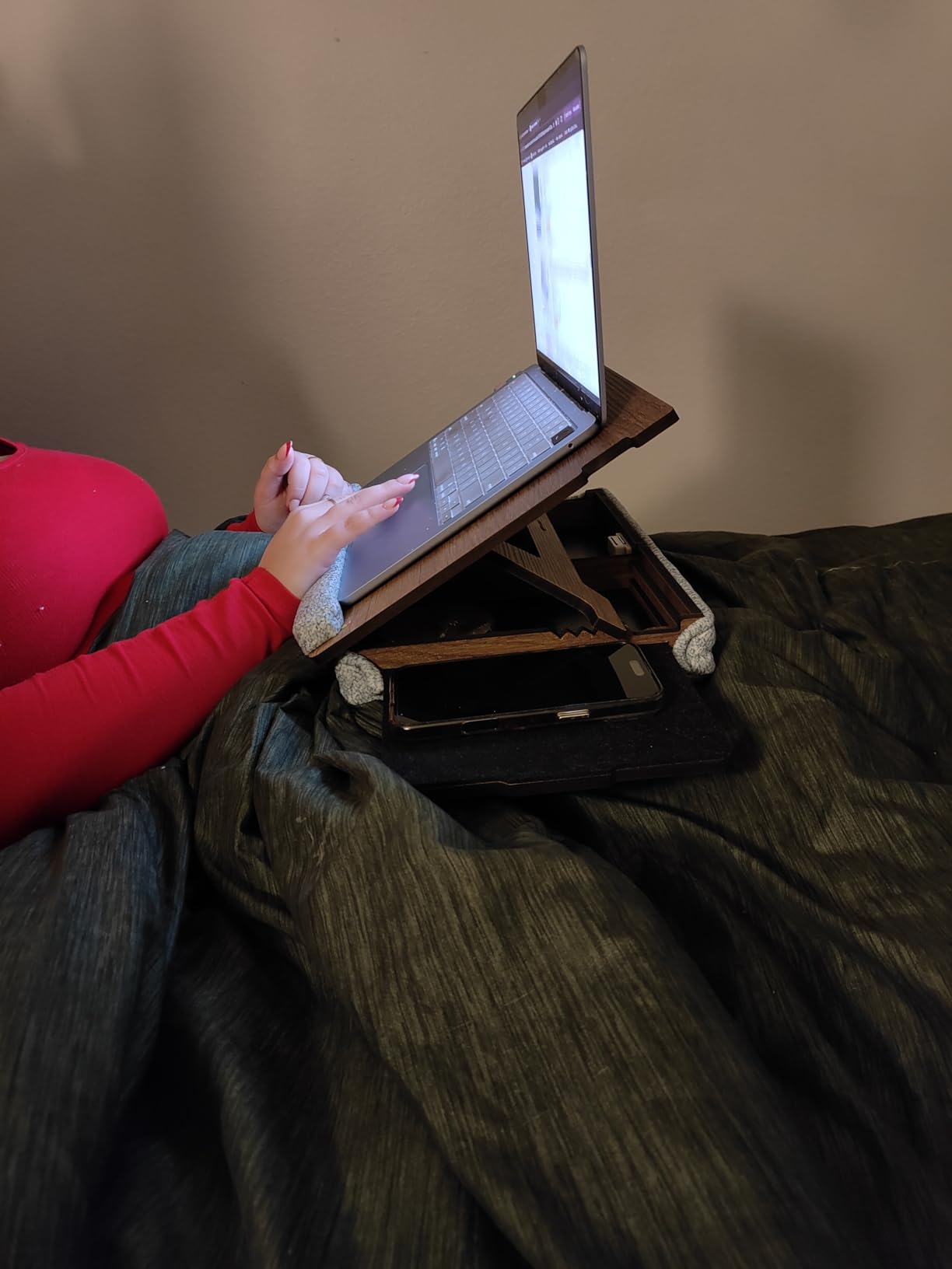 Lap Desk for Laptop - Laptop Tray with Cushion, Portable Lap Desk for Lap, Adjustable Lapdesk, Couch Lap top Table for Work, Ergonomic Lap top Stand for Bed customer photo 1