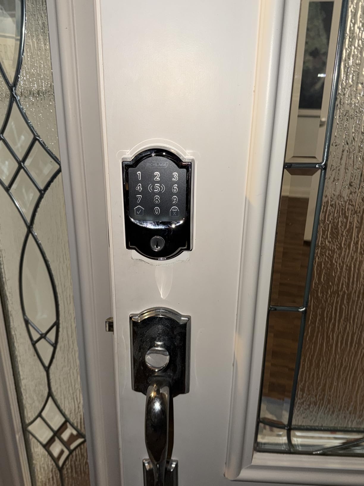 Schlage Encode Plus Smart WiFi Deadbolt Lock, Tap to Unlock, Matte Black | Keyless entry door lock with touchscreen, Apple watch unlock, Apple Home, Alexa & Airbnb compatible, Certified security customer photo 2