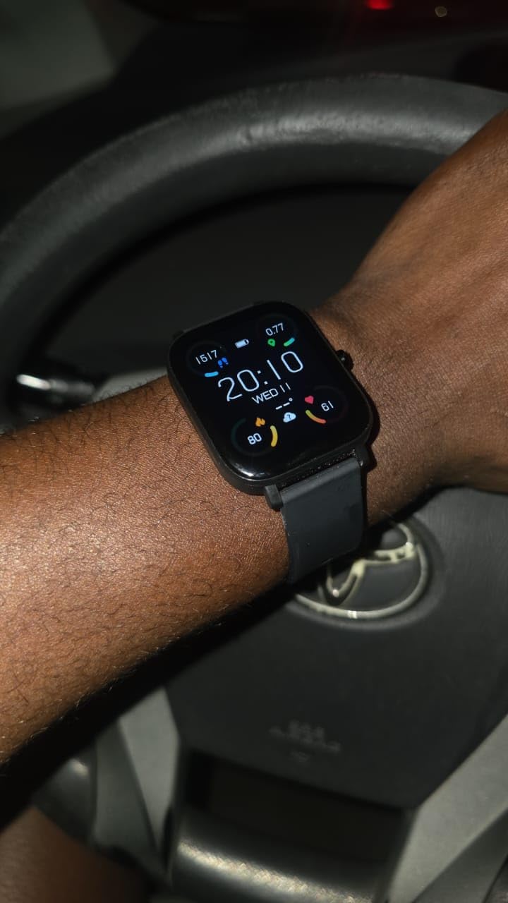 Smart Watch for Men Women Compatible with iPhone Samsung Android Phone 1.69 inch Full Touch Screen IP68 Waterproof Bluetooh Fitness Tracker Heart Rate/Sleep Monitor (Black) customer photo 1