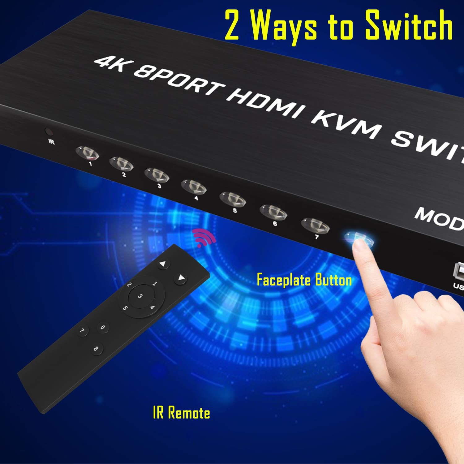 KVM Switch HDMI 8 Port - HDMI Switch with Remote- USB Switch Selector for 8 Computers Share Keyboard Mouse Printer, Flash Drive, HD Monitor, Support 4K@60Hz, 8 KVM Cables 1 Remote Included customer photo 2