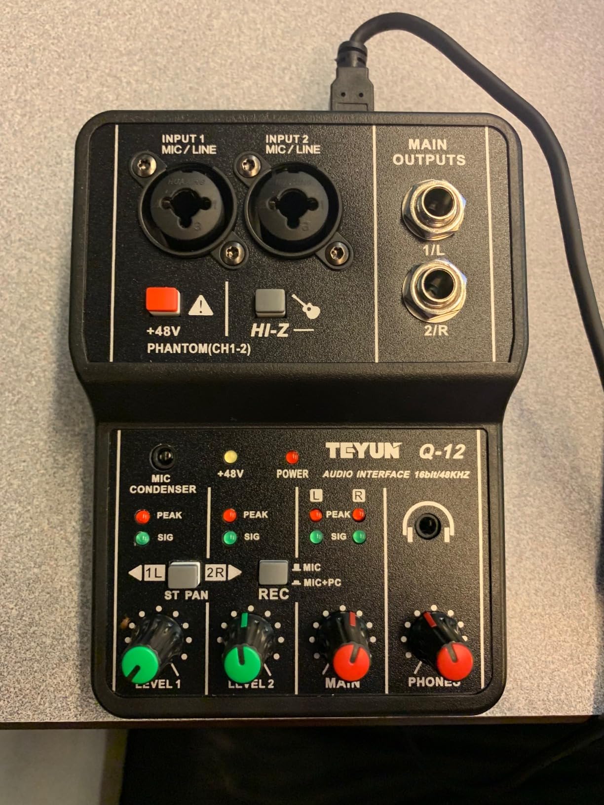 XTUGA USB Audio Interface for PC, Interface for Recording Music Computer Recording Audio Interface XLR with 3.55m Microphone Jack, USB Sound Card for Recording Studio, Ultra-low Latency Plug&Play, Q-12 customer photo 1