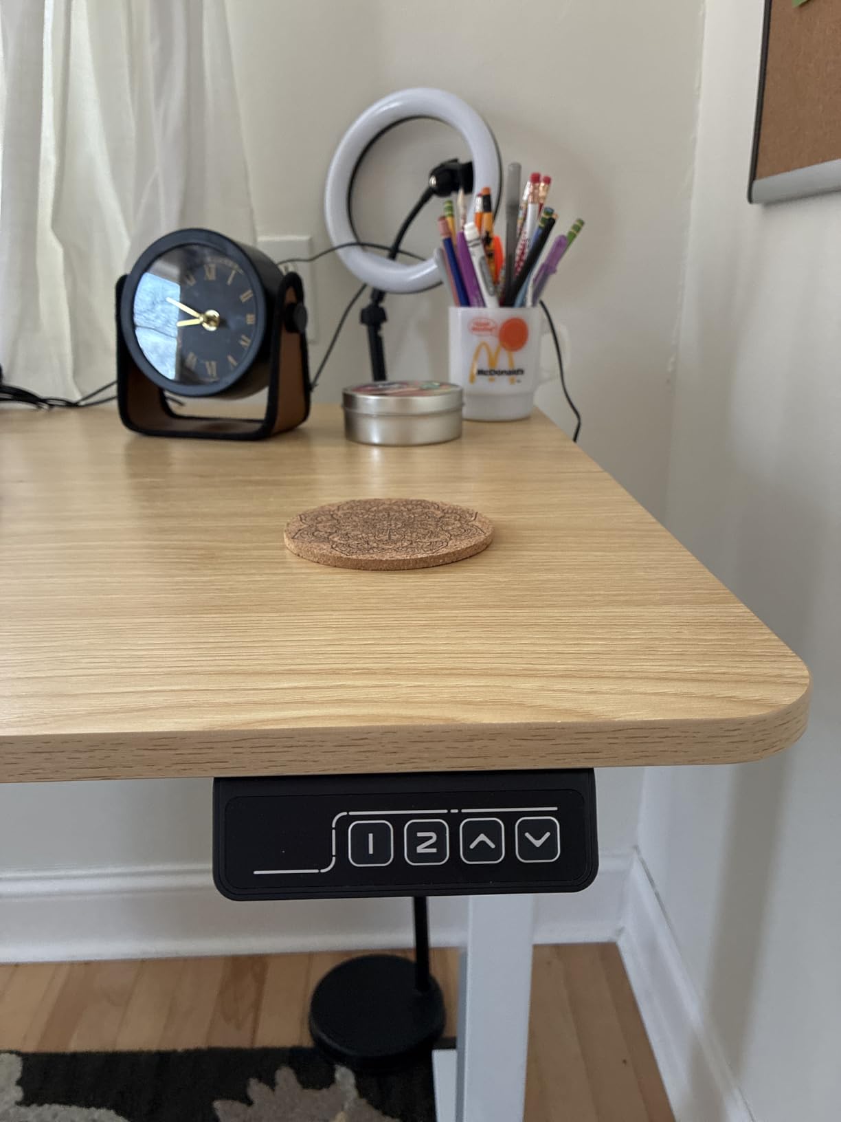 Furmax 55 x 24 Inches Electric Height Adjustable Standing Desk Large Sit Stand Up Desk Home Office Computer Desk Memory Preset with T-Shaped Metal Bracket, Black customer photo 1