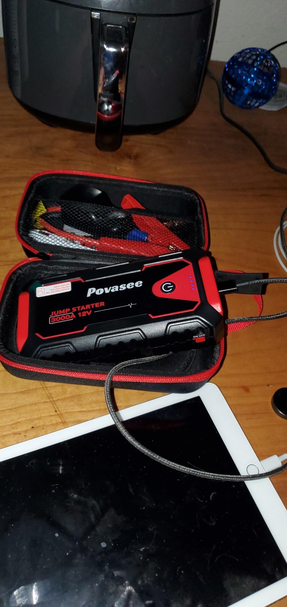 Povasee Jump Starter 5000A Car Jumper Starter, Model A30 12V Jump Box for Car Battery up to 10L Gas or 8L Diesel Engine Battery Jumper Starter Portable with Power Bank/Dual Output/LED Light customer photo 1