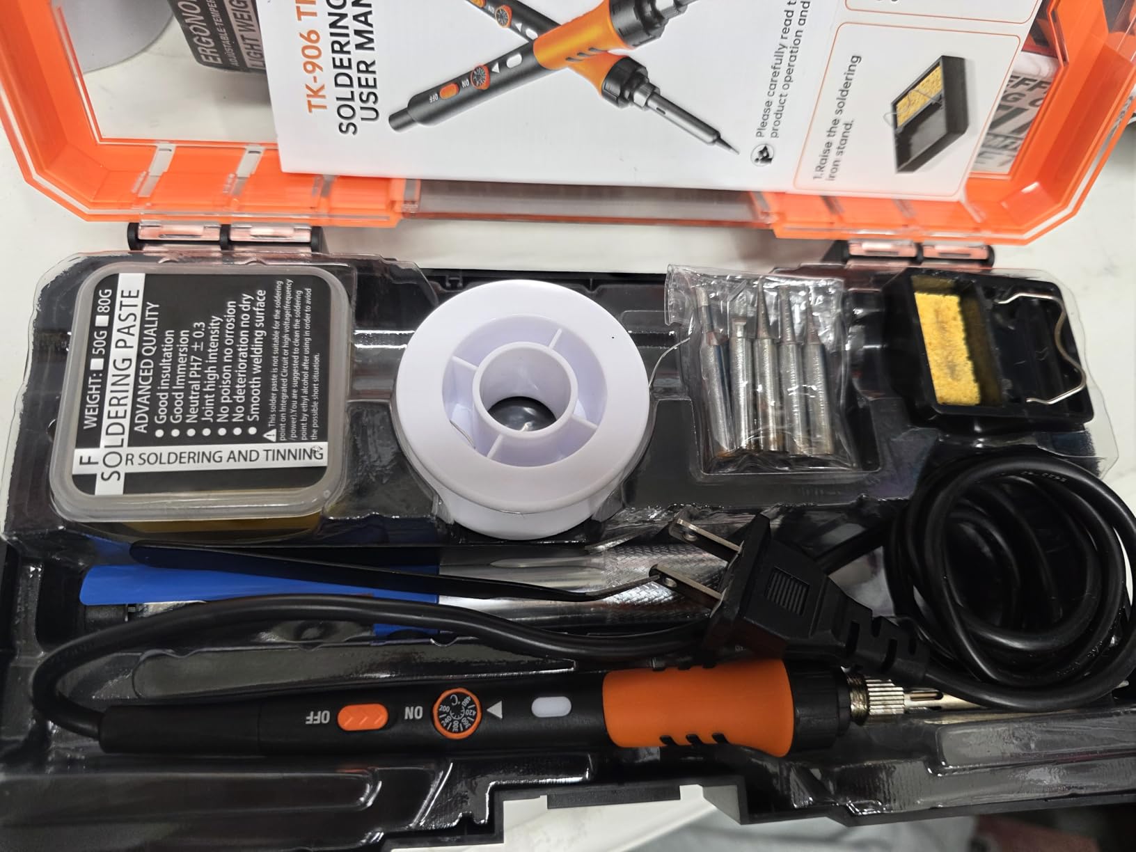 Soldering Iron Premium Kit, 60W Soldering Gun with Ceramic Heater, 12-in-1 Soldering Tool, Adjustable Temperature 200 to 450°C, Includes Soldering Iron Tip, Solder Wire, Pump and Paste customer photo 2