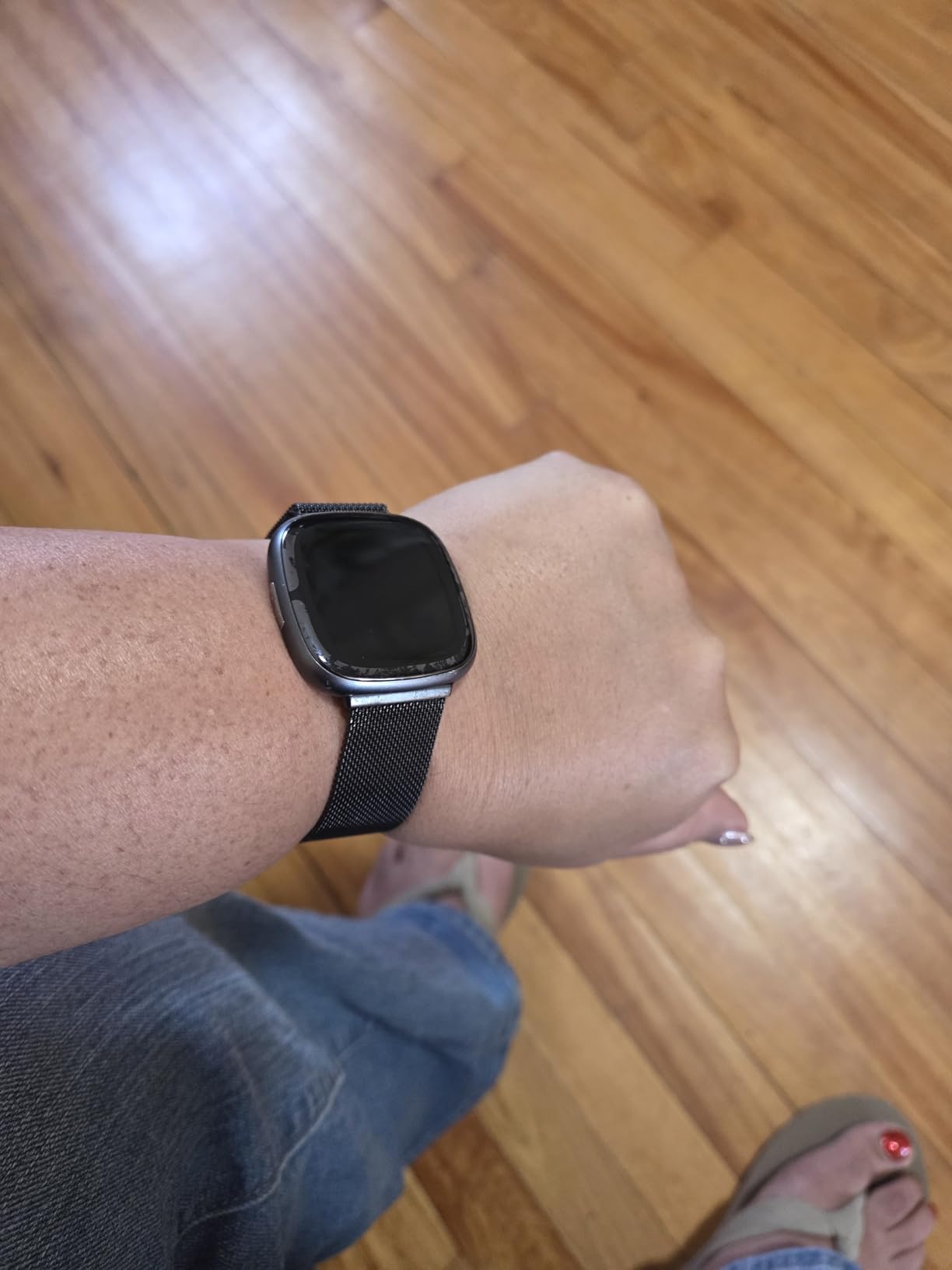 Sense 2 Advanced Health and Fitness Smartwatch with Tools to Manage Stress and Sleep, ECG App, SpO2, 24/7 Heart Rate and GPS, Shadow Grey/Graphite, One Size (S & L Bands Included) customer photo 2