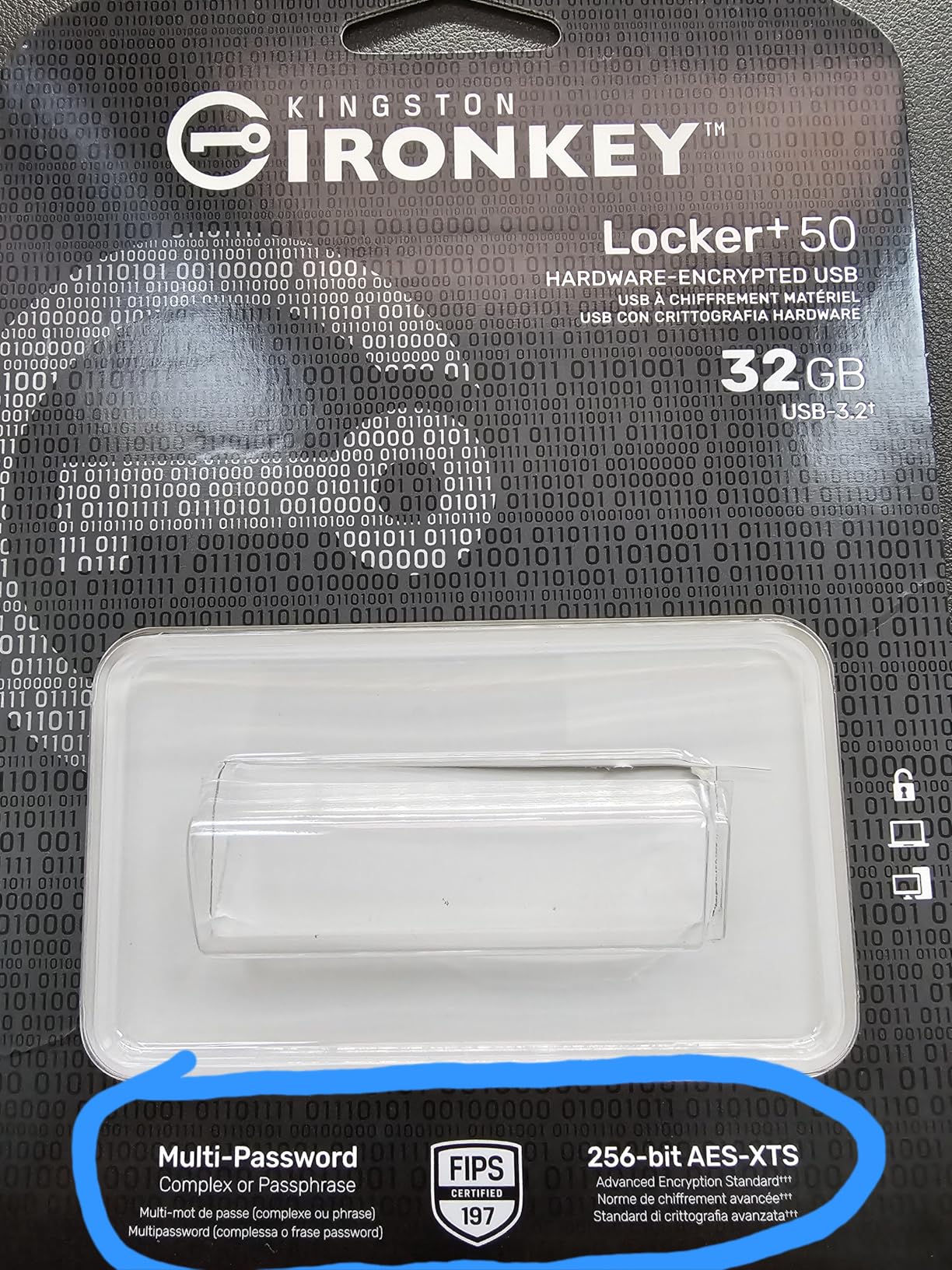 Kingston Ironkey Locker+ 50 32GB Encrypted USB Flash Drive | USB 3.2 Gen 1 | XTS-AES Protection | Multi-Password Security Options | Automatic Cloud Backup | Metal Casing | IKLP50/32GB,Silver customer photo 1