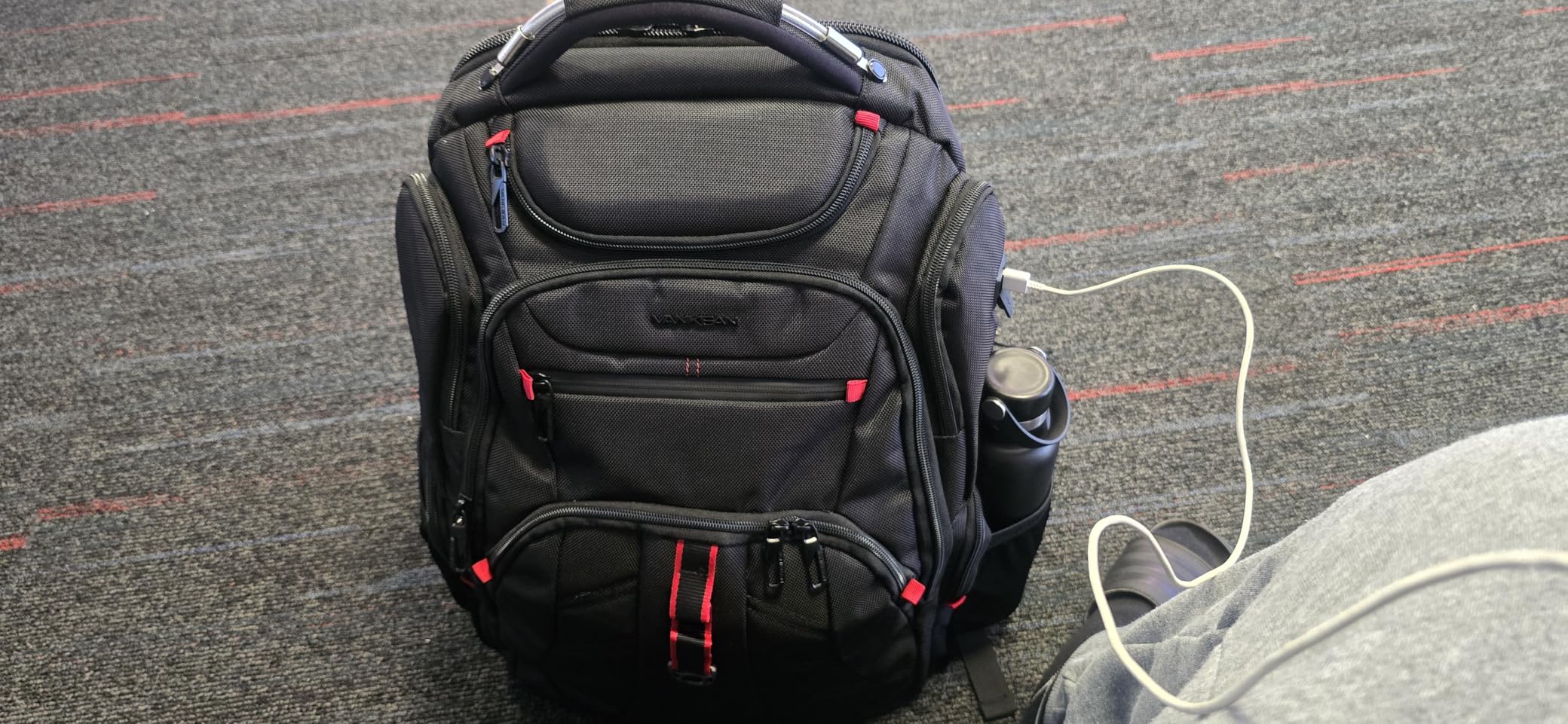 VANKEAN 17.3'' Travel Laptop Backpack TSA Friendly, Water Resistant Anti Theft Extra Large College Backpacks with RFID Pockets, USB Port for Men Women Business Work Bag, Black customer photo 1