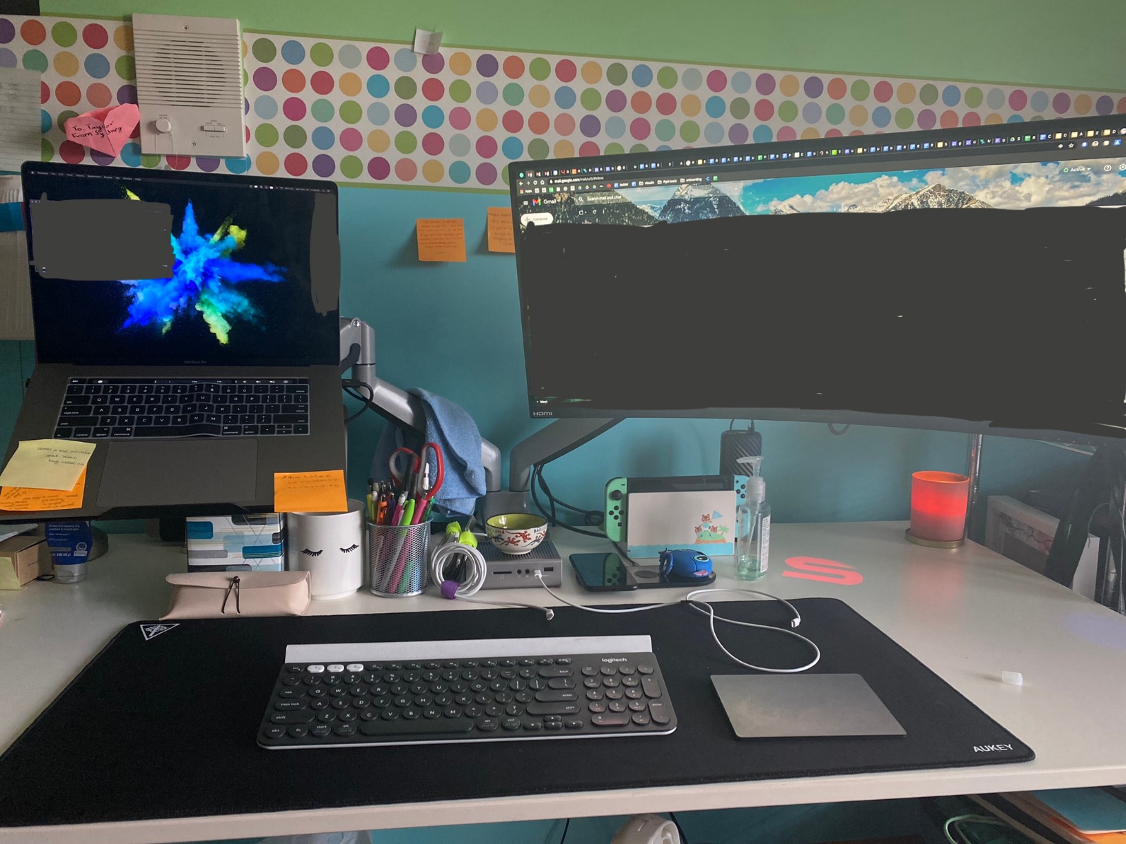 Mount-It! Dual Monitor Arm Mount Desk Stand Two Articulating Gas Spring Height Adjustable Arms Fits 2 x 24 27 29 30 32 Inch VESA 75 100 Compatible Screens C-Clamp and Grommet Bases (Black) customer photo 2