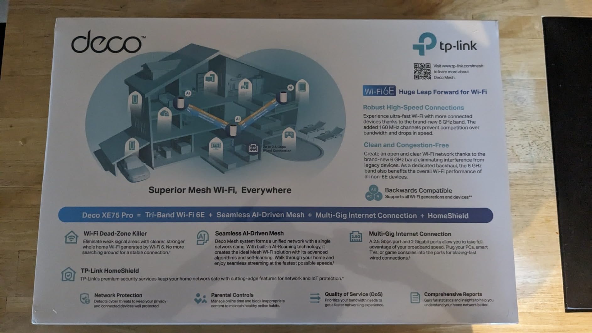 TP-Link Deco XE75 Pro AXE5400 Tri-Band WiFi 6E Mesh System - 2.5G WAN/LAN Port, Covers up to 5500 Sq.Ft, Replaces WiFi Router and Extender, AI-Driven Mesh, New 6GHz Band, 2-Pack customer photo 2
