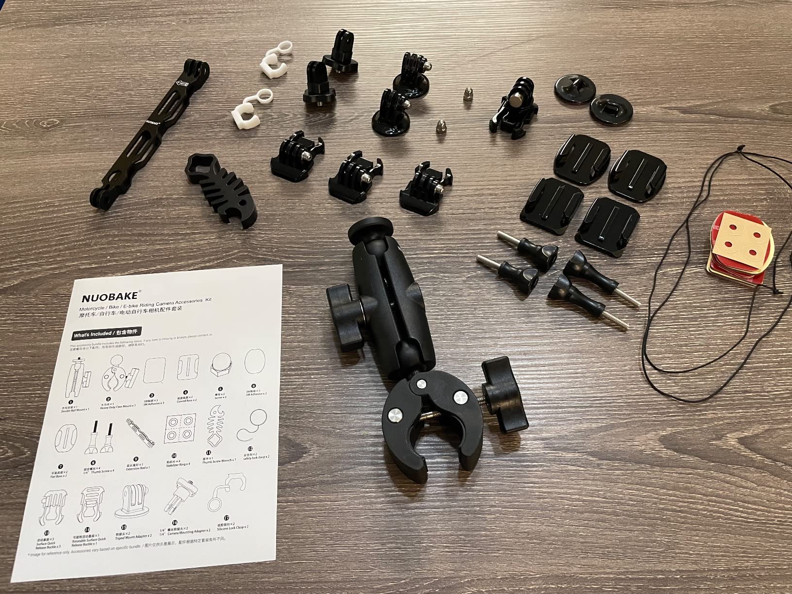 42 in 1 Motorcycle Camera Mount Kit for GoPro Insta360 DJI,Handlebar and Frame Bracket for Bars 0.63