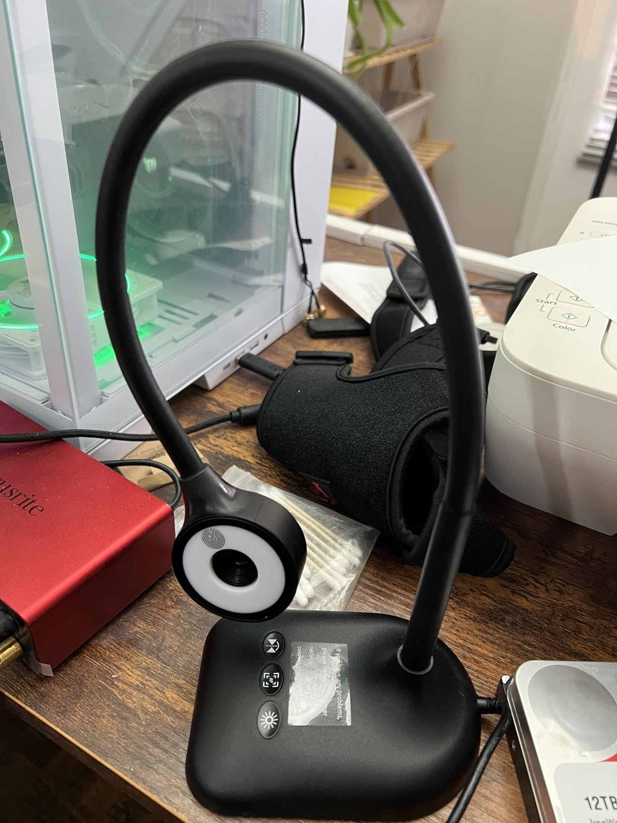 USB Document Camera for Teachers, Webcam/Doc Camera for Classroom with A3 Format, 3-Level LED Lights, Image Invert, Fold, Dual mic for Mac OS, Windows, Zoom, OBS Work with Distance Learning customer photo 1