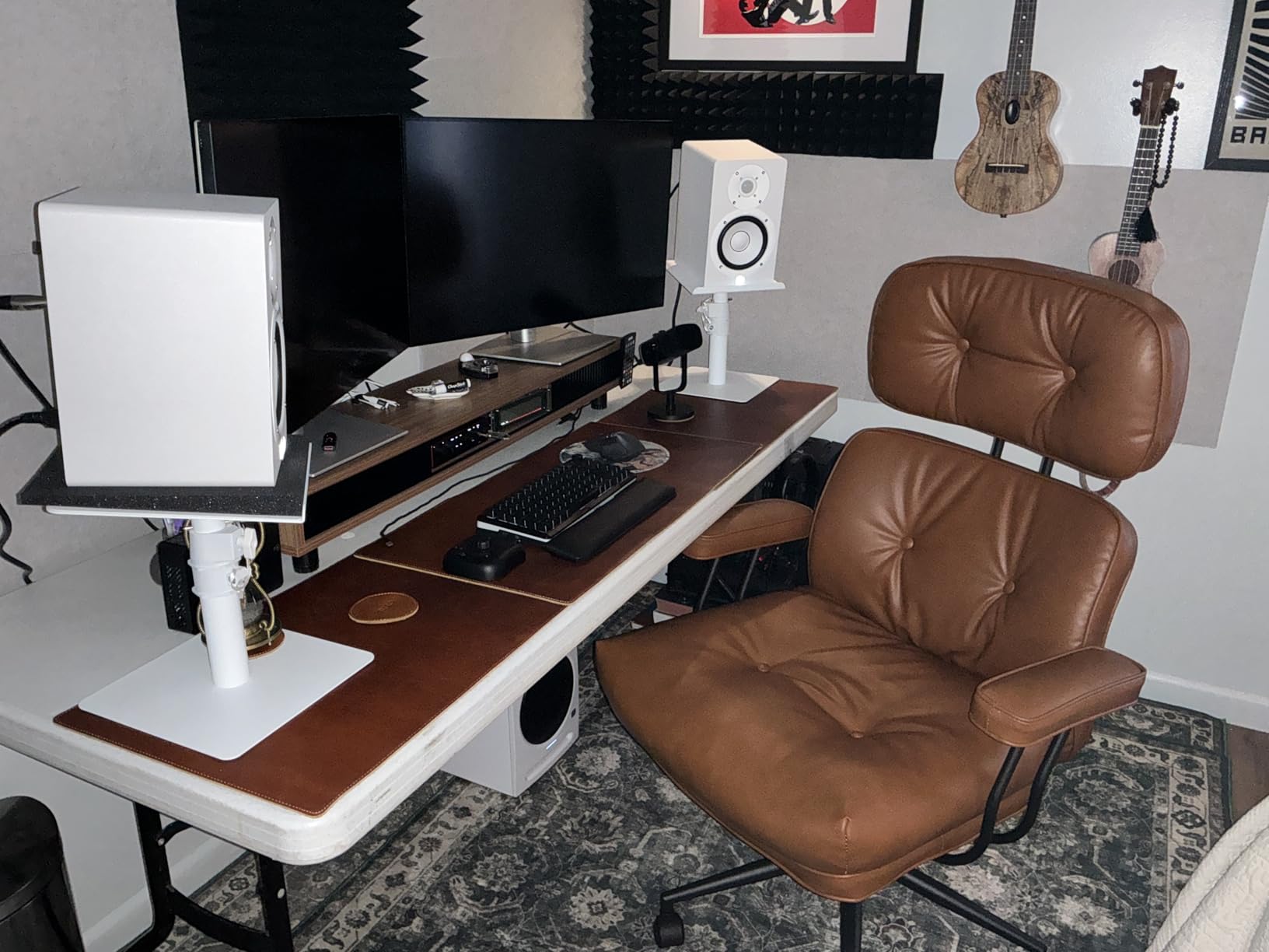 Elizo Real Leather Desk Mat Set (32x16) Large Desk Cover Desk Blotter Protector Computer Gaming Mouse Pad Table Laptop Office Desktop Accessories customer photo 2