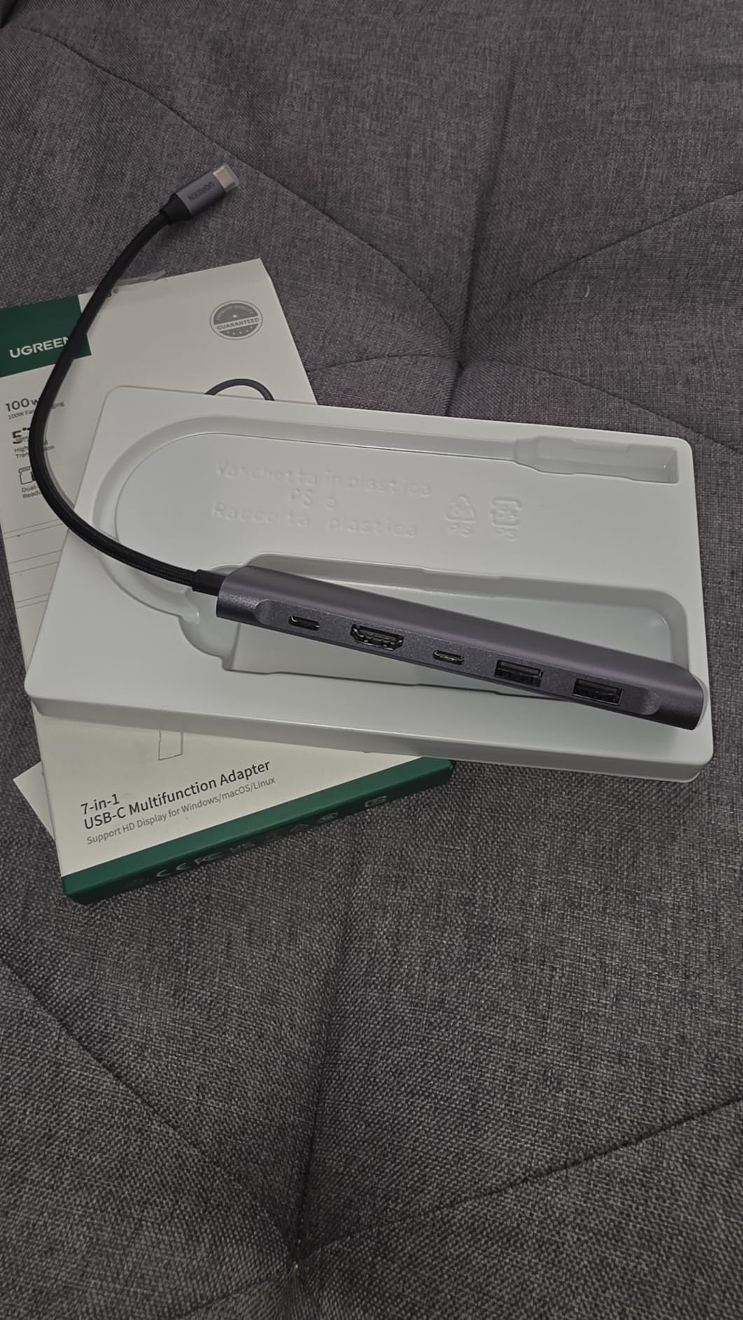 UGREEN Revodok 1071 USB C Hub for Laptop 7 in 1 Dock 4K HDMI, 100W PD Charging, USB-C & 2 USB-A 5Gbps Data Ports, SD/TF Card Reader for MacBook Pro/Air, iPad Pro, XPS, Thinkpad customer photo 2