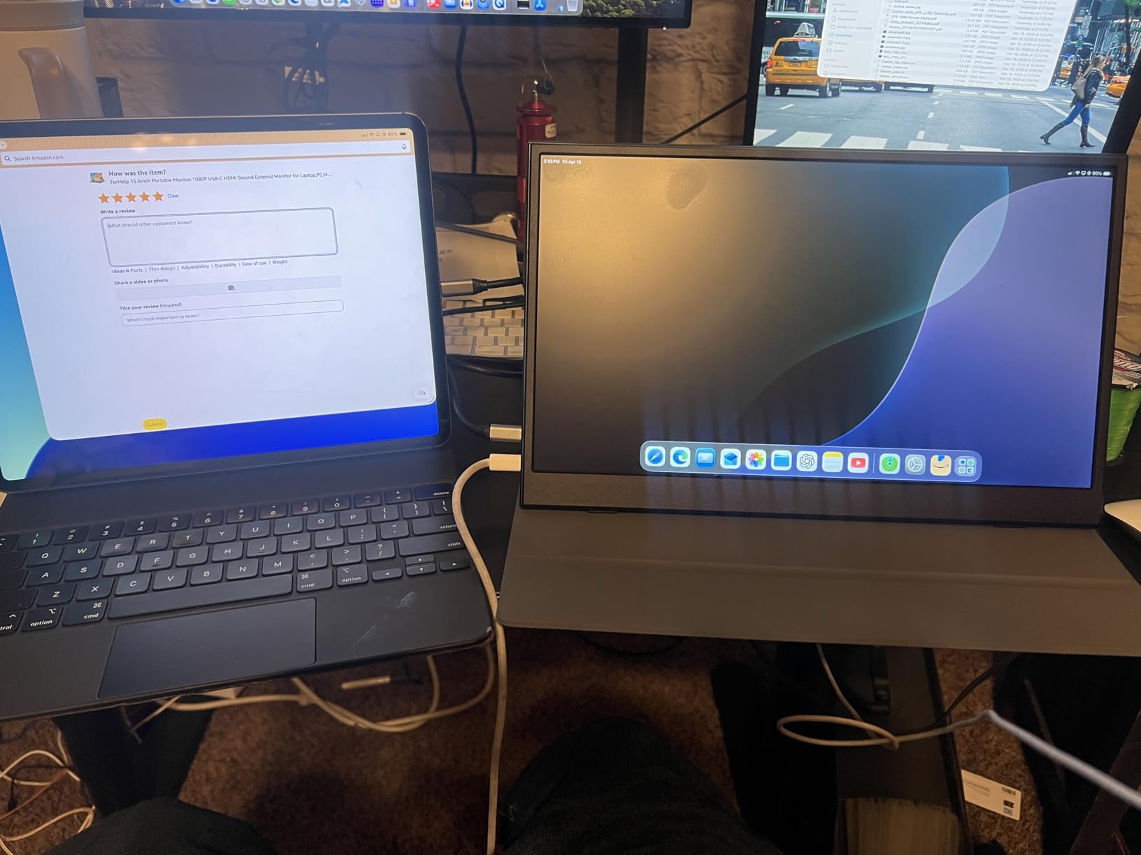 ForHelp 15.6inch Portable Monitor,1080P USB-C HDMI Second External Monitor for Laptop,PC,Mac Phone,PS,Xbox,Swich,IPS Ultra-Thin Zero Frame Gaming Display/Premium Smart Cover customer photo 1