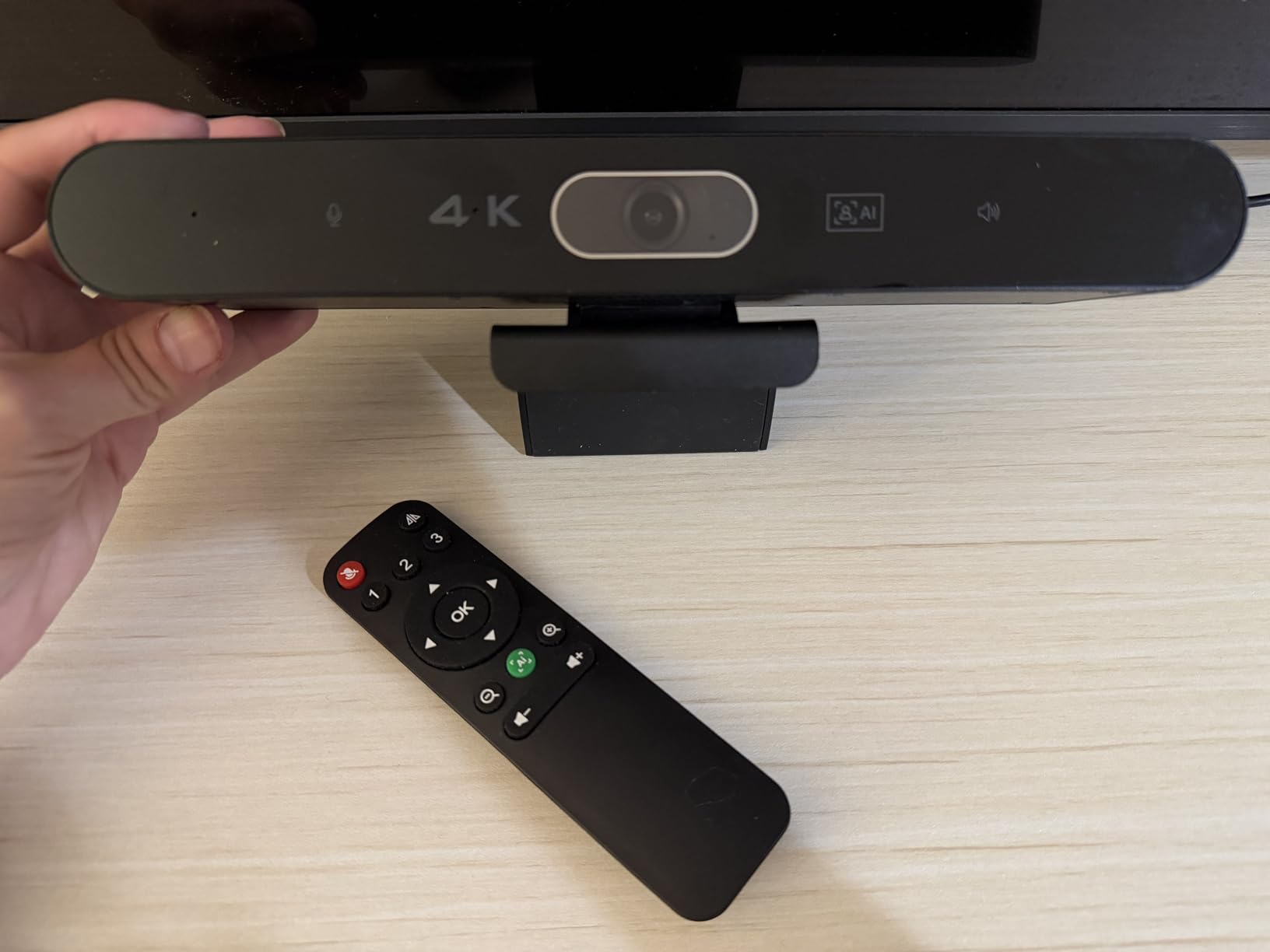 4K Pro Audio and Video Conference Room Camera with Remote Control for Windows TV, AI-Powered HD Webcam with Microphone & Speaker for Desktop Computer/PC/Monitor/Laptop/Teams/Zoom/Skype customer photo 1