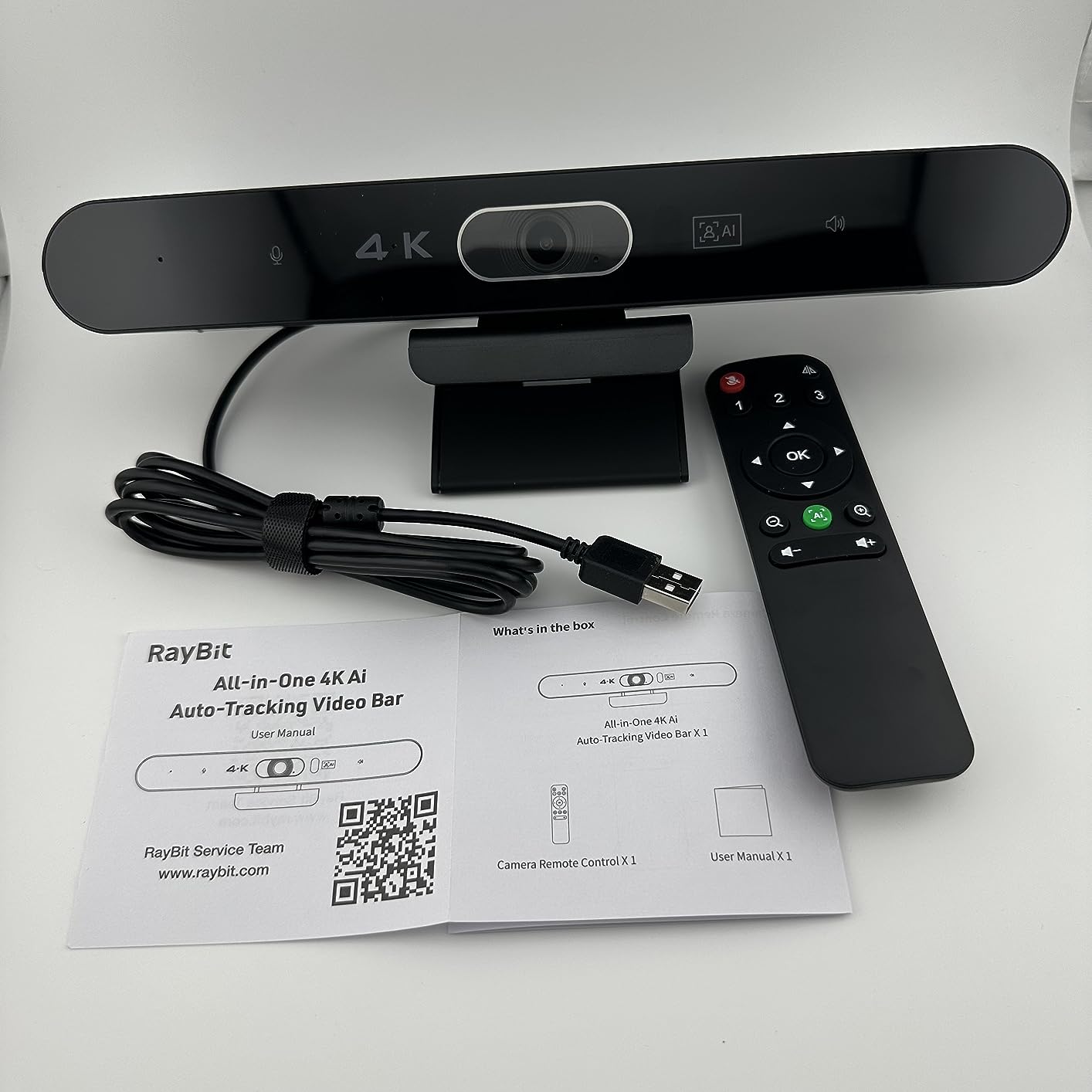 4K Pro Audio and Video Conference Room Camera with Remote Control for Windows TV, AI-Powered HD Webcam with Microphone & Speaker for Desktop Computer/PC/Monitor/Laptop/Teams/Zoom/Skype customer photo 2