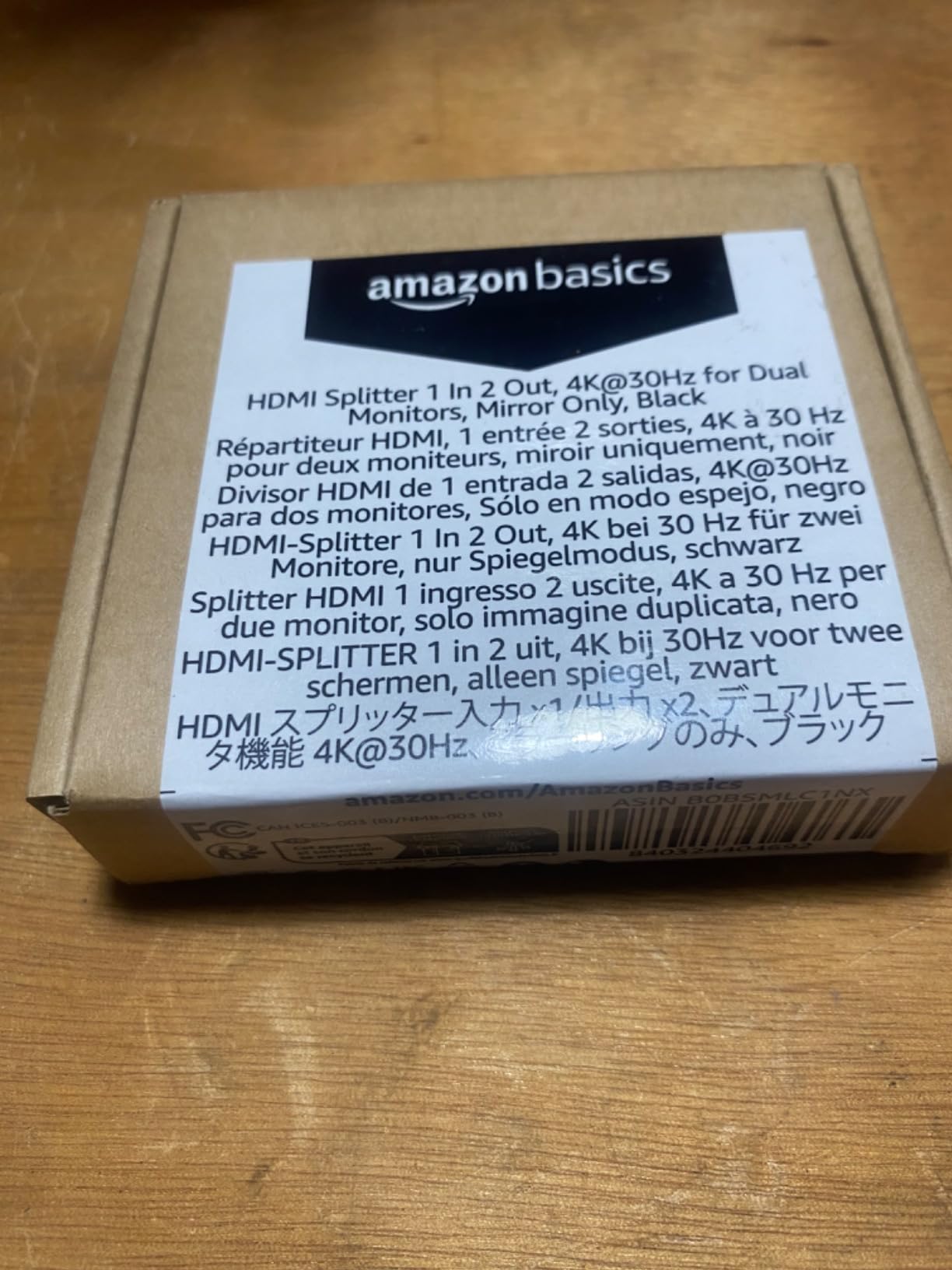 Amazon Basics HDMI Splitter 1 in 2 Out for Dual Monitors, 4K@30Hz, 1080P, Mirror Only, Black customer photo 1