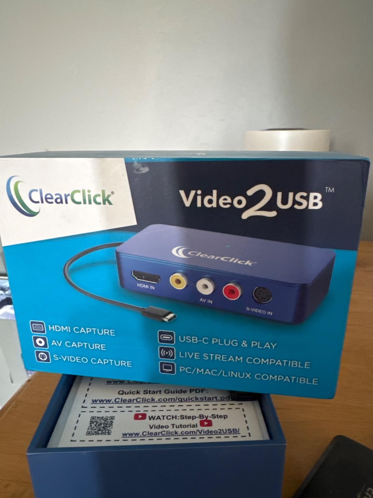 ClearClick Video to USB 1080P Audio Video Capture & Live Streaming Device - Input HDMI, AV, RCA, S-Video, VCR, VHS, Camcorder, Video8, Hi8, DVD, Gaming Systems - USB-C Plug & Play customer photo 1