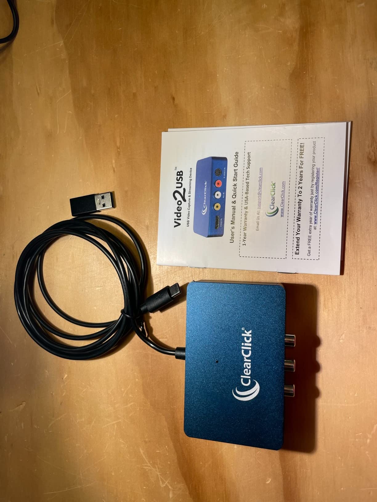 ClearClick Video to USB 1080P Audio Video Capture & Live Streaming Device - Input HDMI, AV, RCA, S-Video, VCR, VHS, Camcorder, Video8, Hi8, DVD, Gaming Systems - USB-C Plug & Play customer photo 2