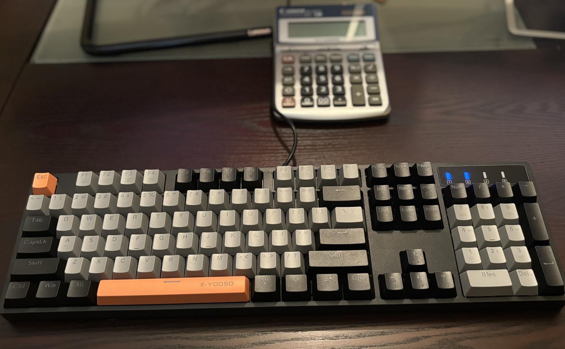 E-YOOSO Z-14 Wired Mechanical Gaming Keyboard 104 Key, Red Switch Hot Swappable Full-Size Office Work Computer Keyboards, Solid Yellow Backlit Mechanical Keyboard for PC Mac, Black customer photo 1