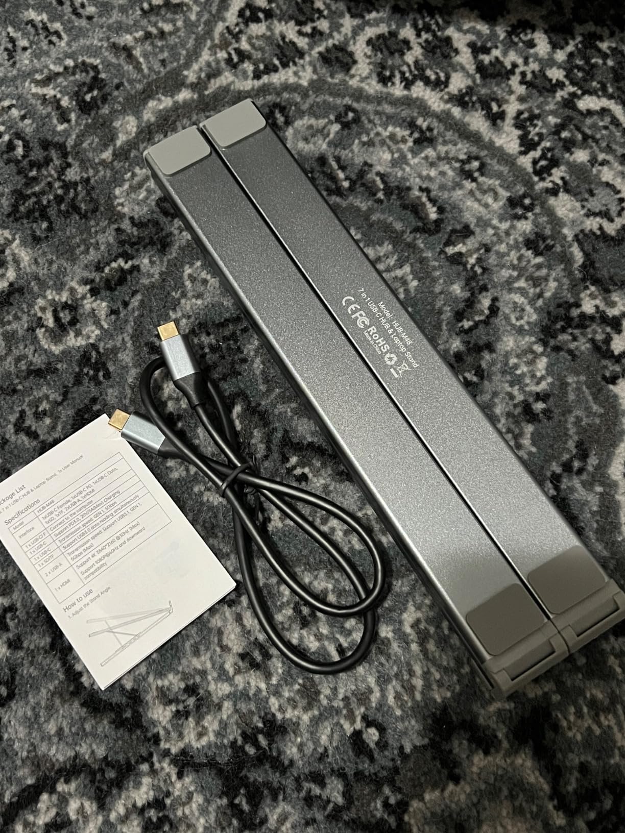 USB C Laptop Docking Station Stand, Dock Tablet Stand, 8 in 1 USB C Hub with 4K HDMI, 2 USB 3.0, PD 100W, Universal Computer Holder Dock Station for MacBook Pro/Air/Dell/HP/Surface/Lenovo customer photo 2