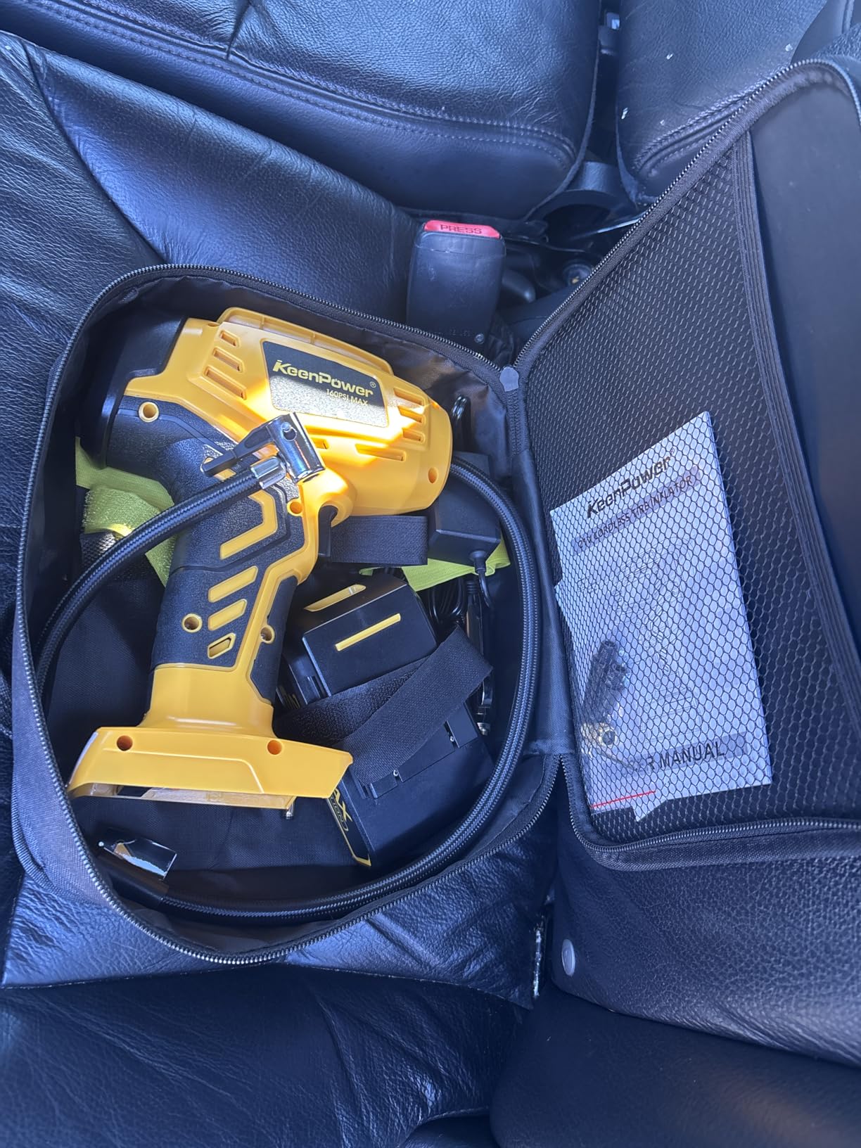 KeenPower Tire Inflator Portable Air Compressor - Super Fast - 21V Rechargeable Battery Powered Handheld 160PSI Tire Inflator, Dual Power Supply Modes, Portable Air Pump for Car Motorcycle E-Bike customer photo 2