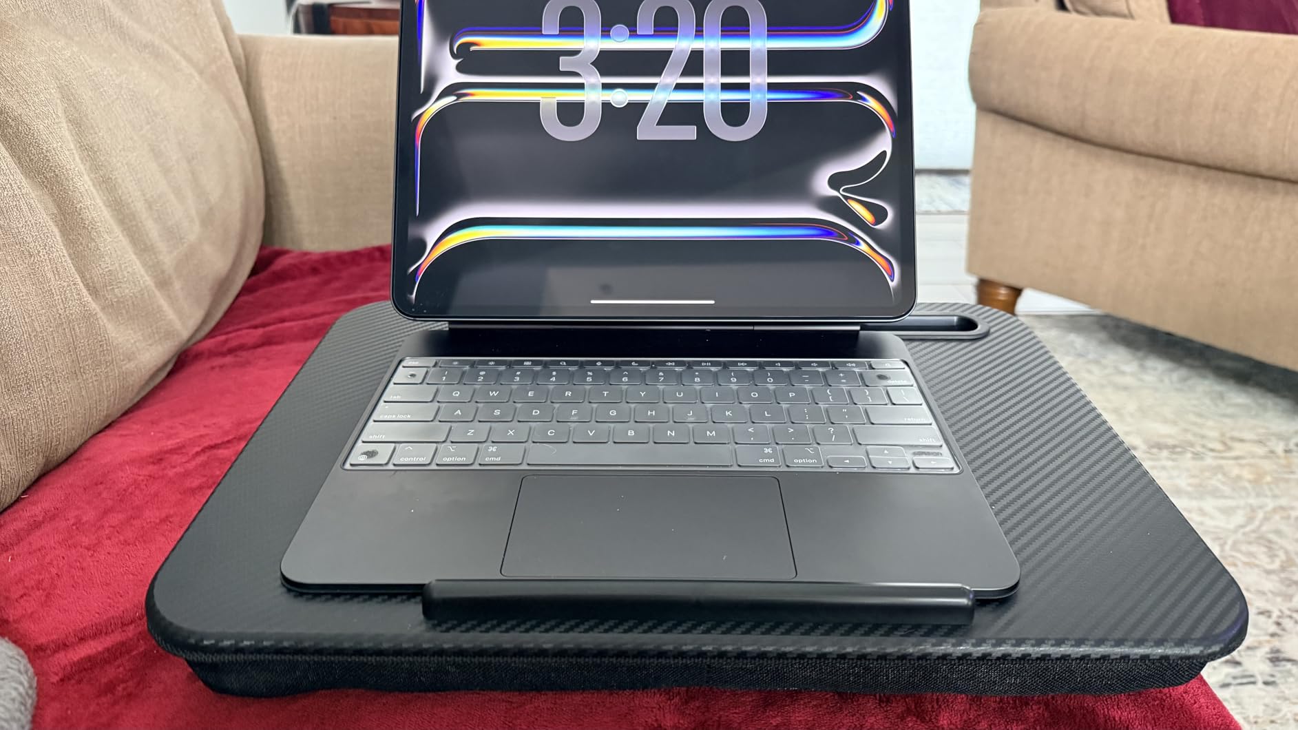 GORILLA GRIP Laptop Lap Desk with Phone Holder, Pillow Cushion Desks Fit Laptops up to 15.6