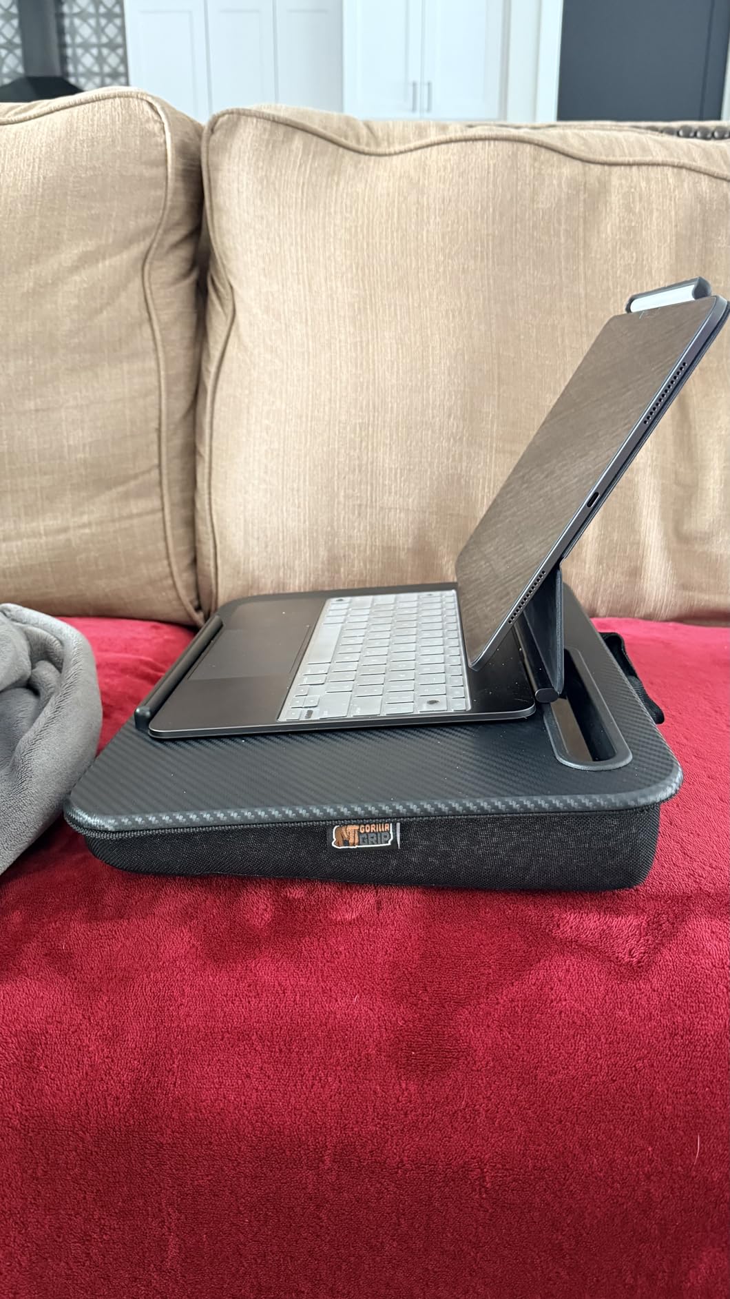 GORILLA GRIP Laptop Lap Desk with Phone Holder, Pillow Cushion Desks Fit Laptops up to 15.6