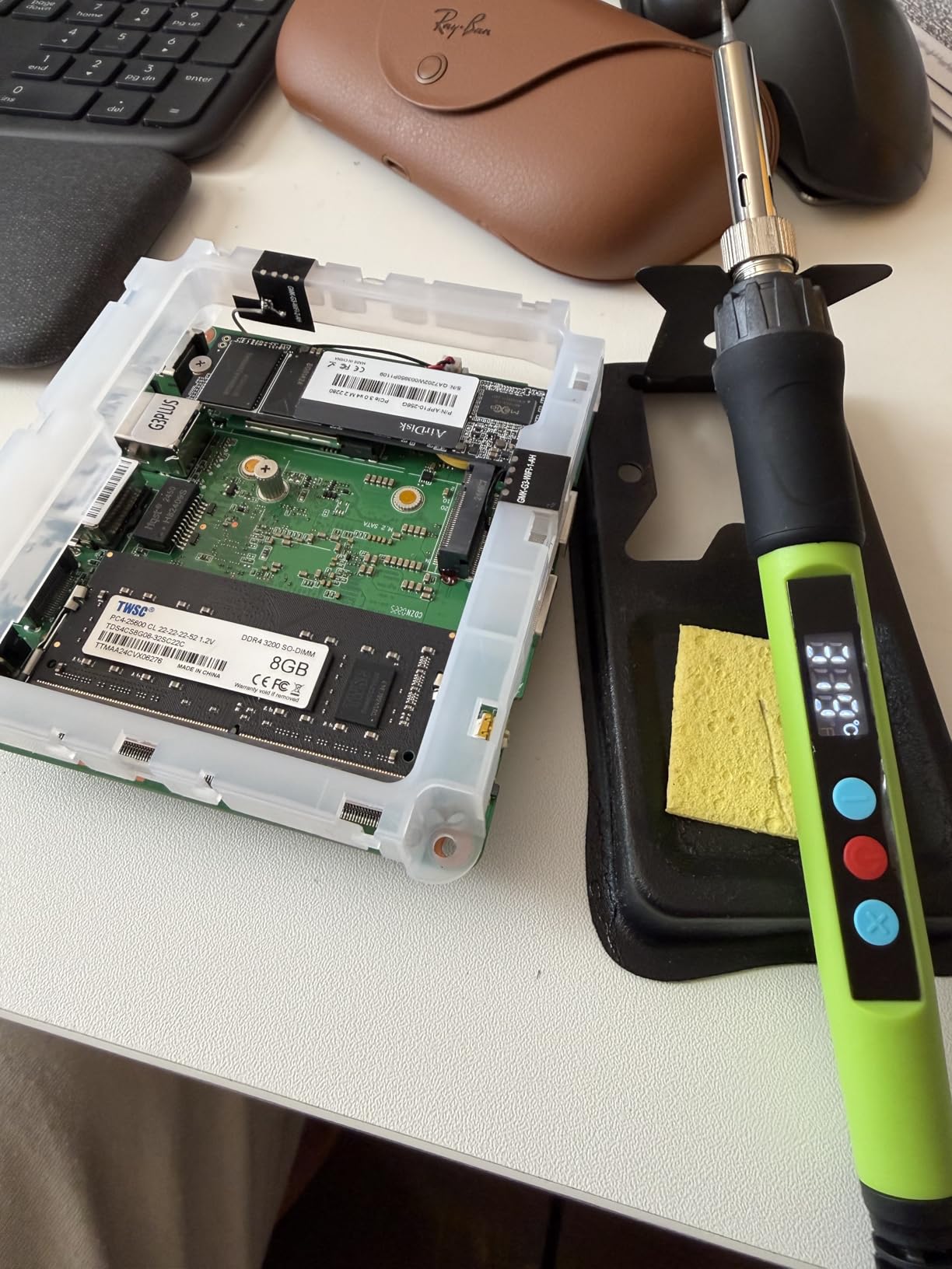 Soldering Iron Kit, 100W LED Digital Solder Gun kits with Ceramic Heater, Adjustable Temperature Welding Tools with Tips, Wick Braid, Stand, Solders Wire, Sponge, Flux Paste customer photo 1