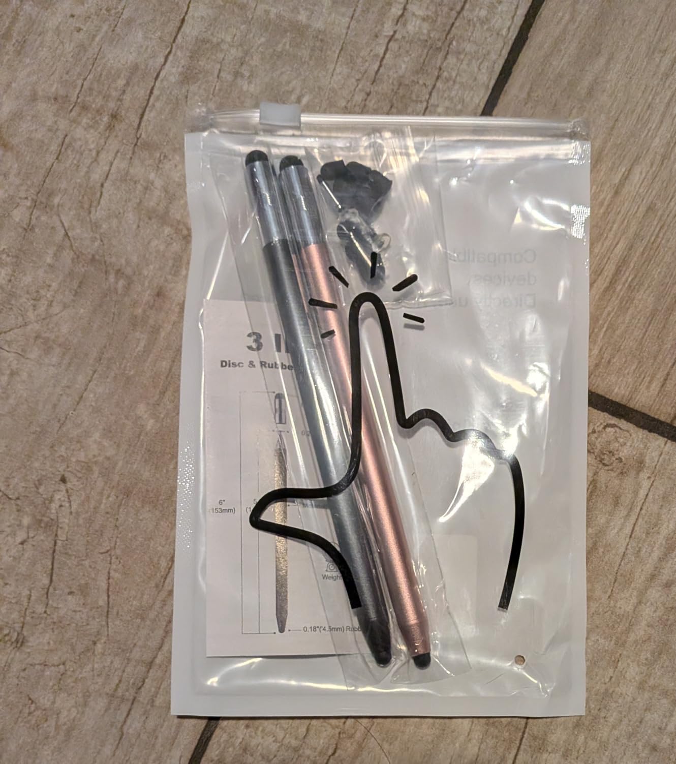 MEKO 3 in 1 Stylus Pens for Touch Screens, High Sensitivity & Precision Capacitive Stylus for Apple iPad iPhone Tablets Samsung Galaxy All Universal Touchscreen Devices (2 Pack-Black/Rose Gold) customer photo 2