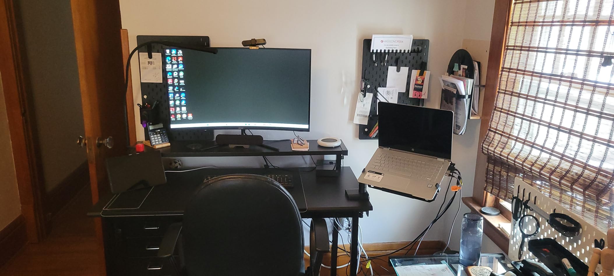 MOUNT PRO Laptop Arm Mount for Desk, 2 in 1 Function Monitor Laptop Stand, Fits Max 17