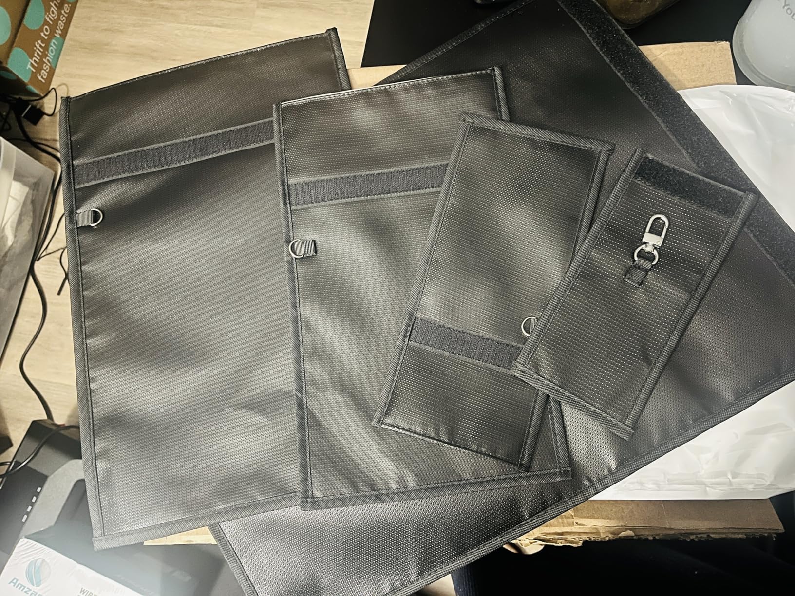 yaokvide Large Faraday Bags - 5 Pack Faraday Cages for Laptops & Tablets & Phones & Car Keys, Faraday Key Fob Protector, Fireproof & Waterproof Anti-theft Signal Blocking Pouch customer photo 2