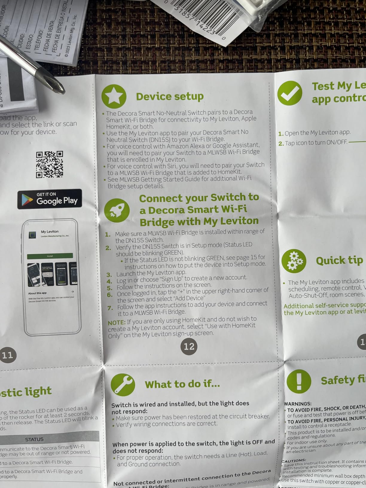 Leviton No-Neutral Decora Smart Switch, Requires MLWSB Wi-Fi Bridge to Work with My Leviton, Alexa, Google Assistant, Apple Home/Siri & Wire-Free 3-Way DN15S-1RW, White customer photo 2