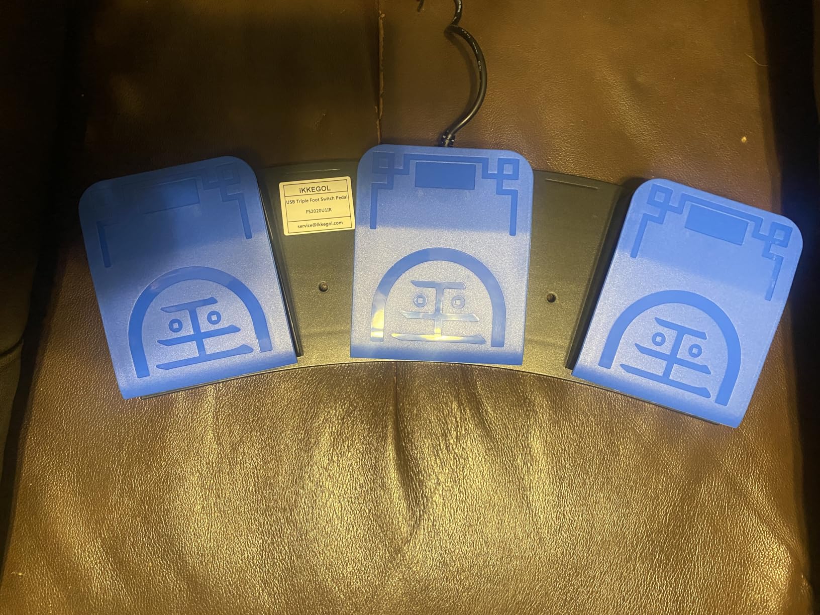 iKKEGOL 2023 Upgraded USB Foot Pedal Switch PC Triple Footswitch - Hands-Free Control Customized Programmable Keyboard Mouse Hotkey for Gaming Transcription HID customer photo 1