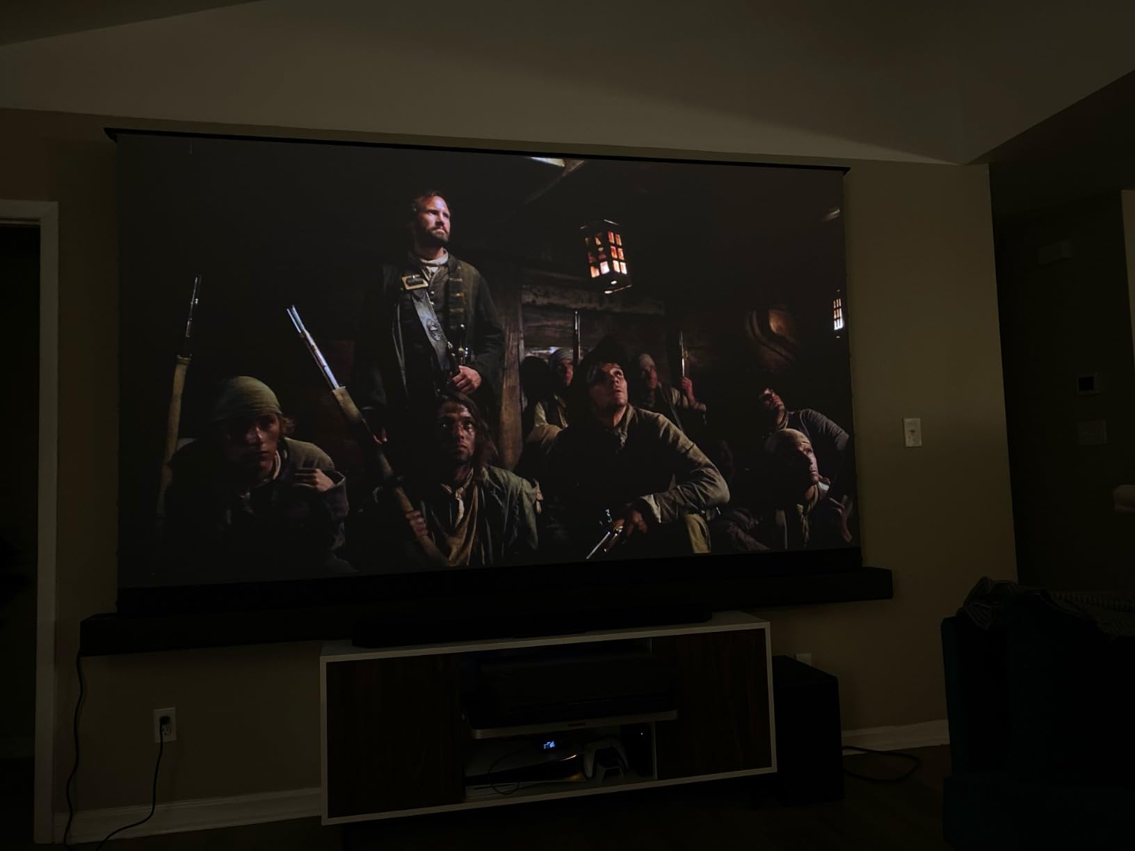 NexiGo Aurora Pro, Ultra Short Throw 4K Tri-Color Laser Projector, 2400 Lumens, Screen Adoption, Dynamic Laser Dimming, Dolby Vision & Atmos, HDR10+, HLG, Active 3D, 60W Speakers, UST TV customer photo 1