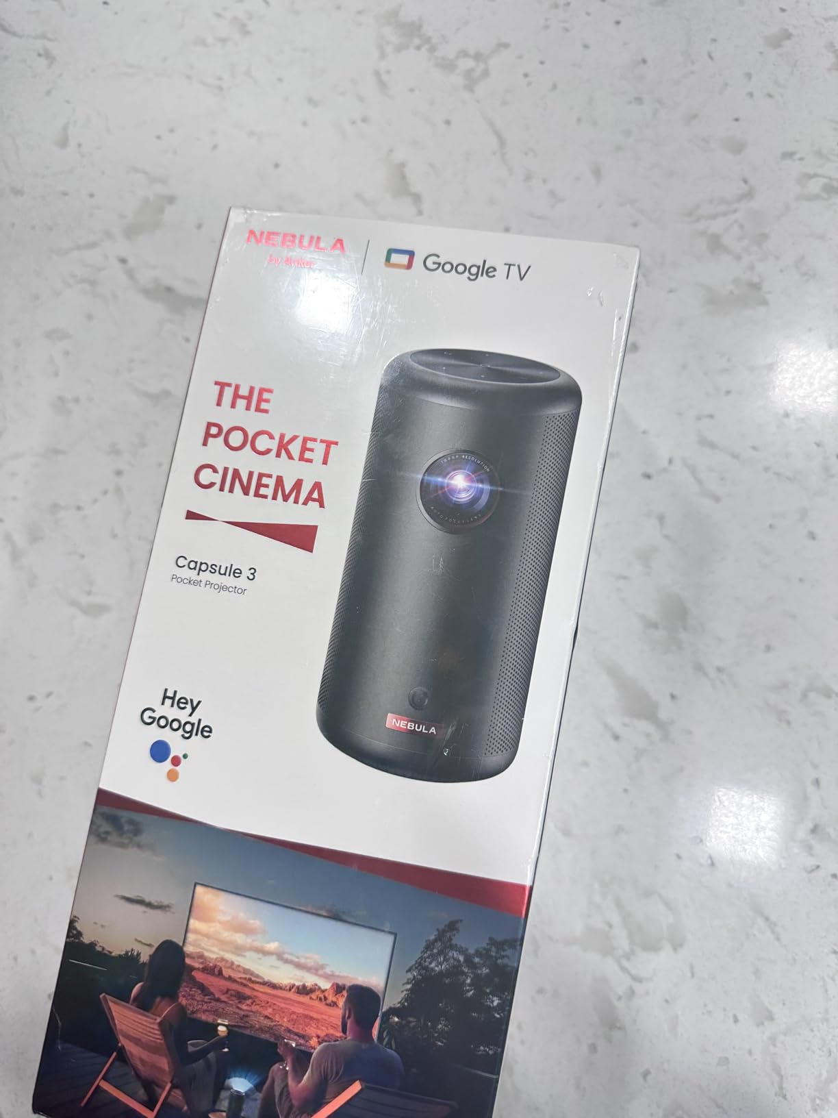 NEBULA Capsule 3 GTV Portable Mini Projector, Netflix Officially Licensed, 1080P Smart Projector with Wi-Fi, 2.5 hrs Battery, 120-Inch Display customer photo 2