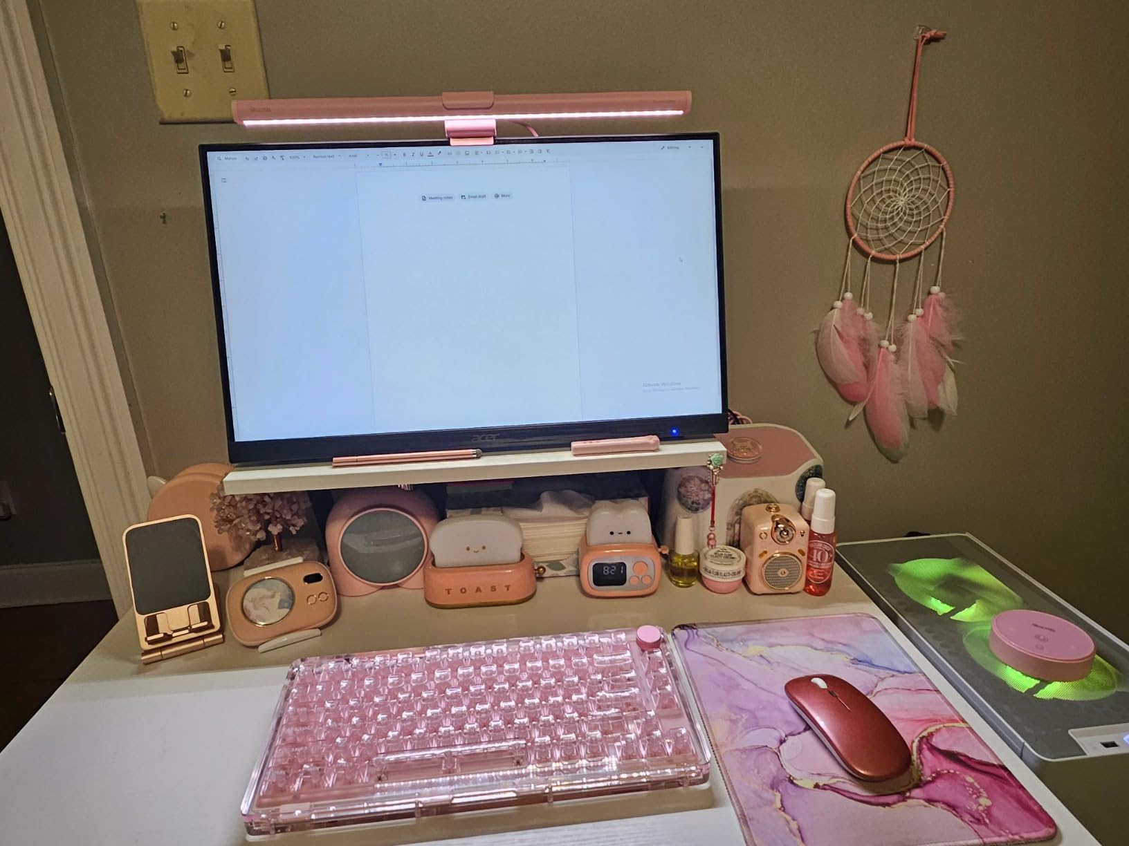 Quntis Computer Monitor Light Bar with Remote, Eye-Care Monitor Light Backlight customer photo 1