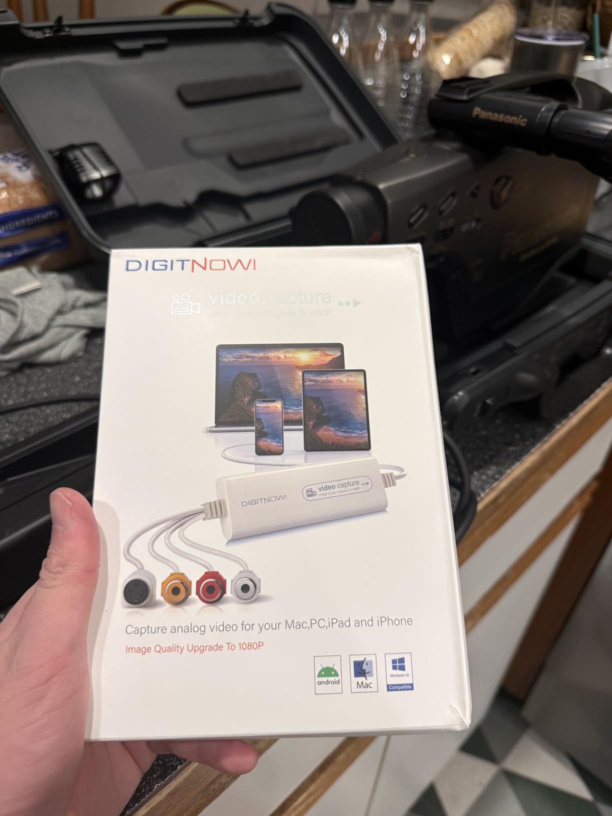 VHS TO Digital Converter, USB Video Capture Card, Video Capture Device, RCA TO USB Converter,Convert VHS VCR Hi8 Mini DV to Digital/DVD,For Tape Player Camcorder Camera PC TV,Windows Mac OS Compatible customer photo 1